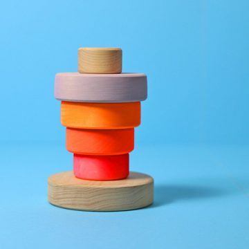 GRIMM´S Spiel und Holz Design Spielbausteine Kleiner Scheibenturm in beeindruckende Neonfarben