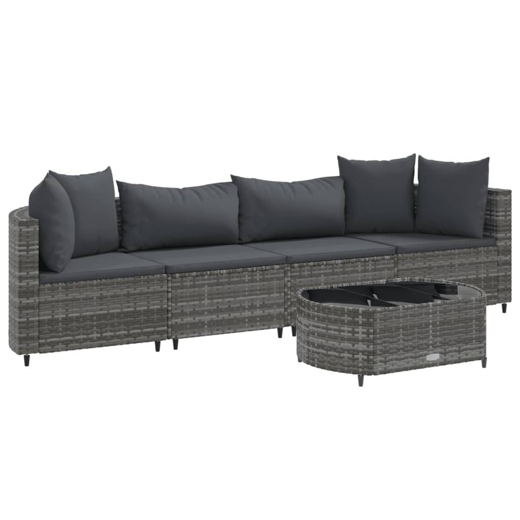 vidaXL Gartenlounge-Set 5-tlg. Garten-Sofagarnitur mit Kissen günstig online kaufen