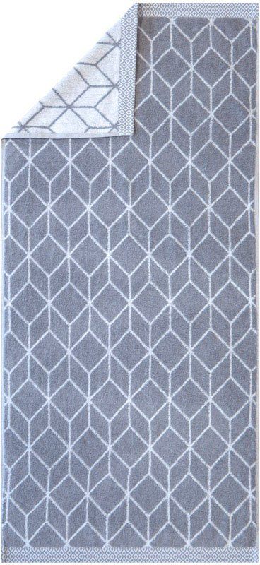 framsohn frottier Handtücher Design Jacquard, Österreich mehrfarbig Saum, grau-weiß (2-St), Jacquard-Walkfrottier hergestellt in gewebtem