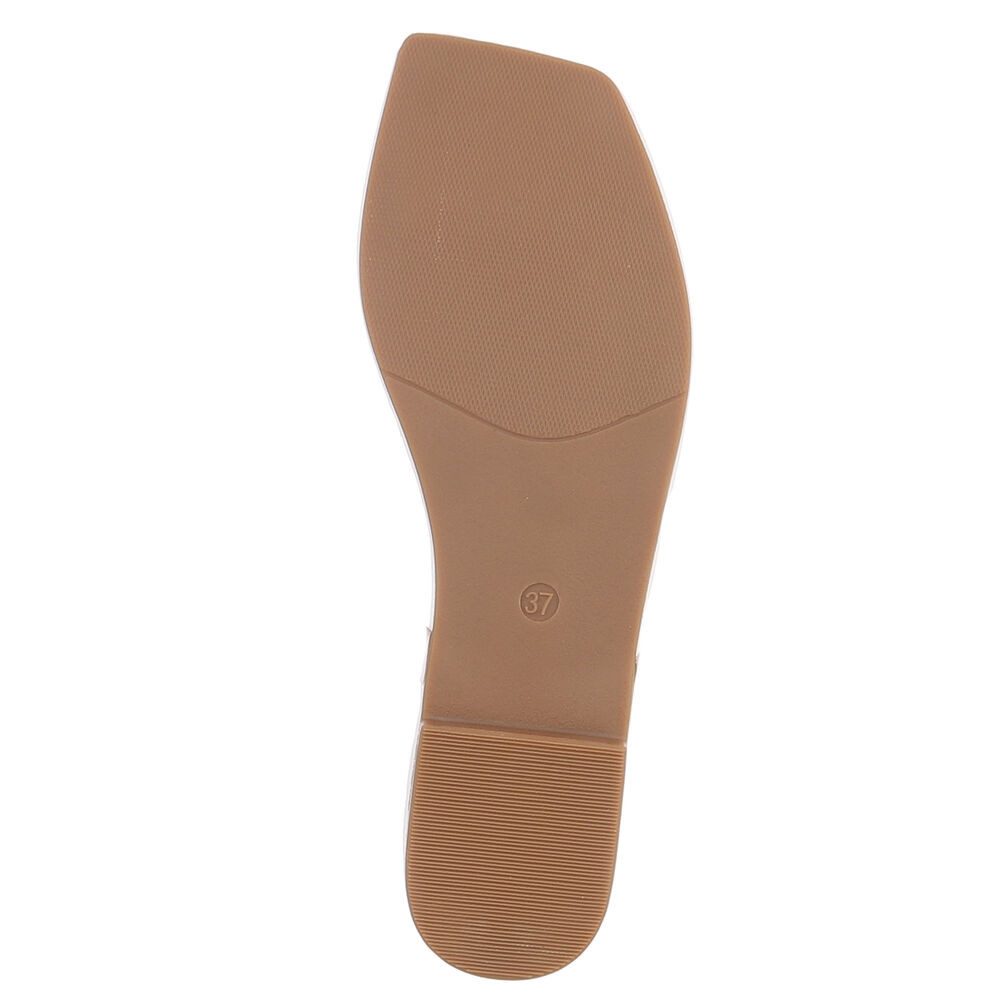Ital-Design Minimalistische Damen Flip-Flops mit flacher Sohle Zehentrenner (91512451) Blockabsatz Zehentrenner in Beige