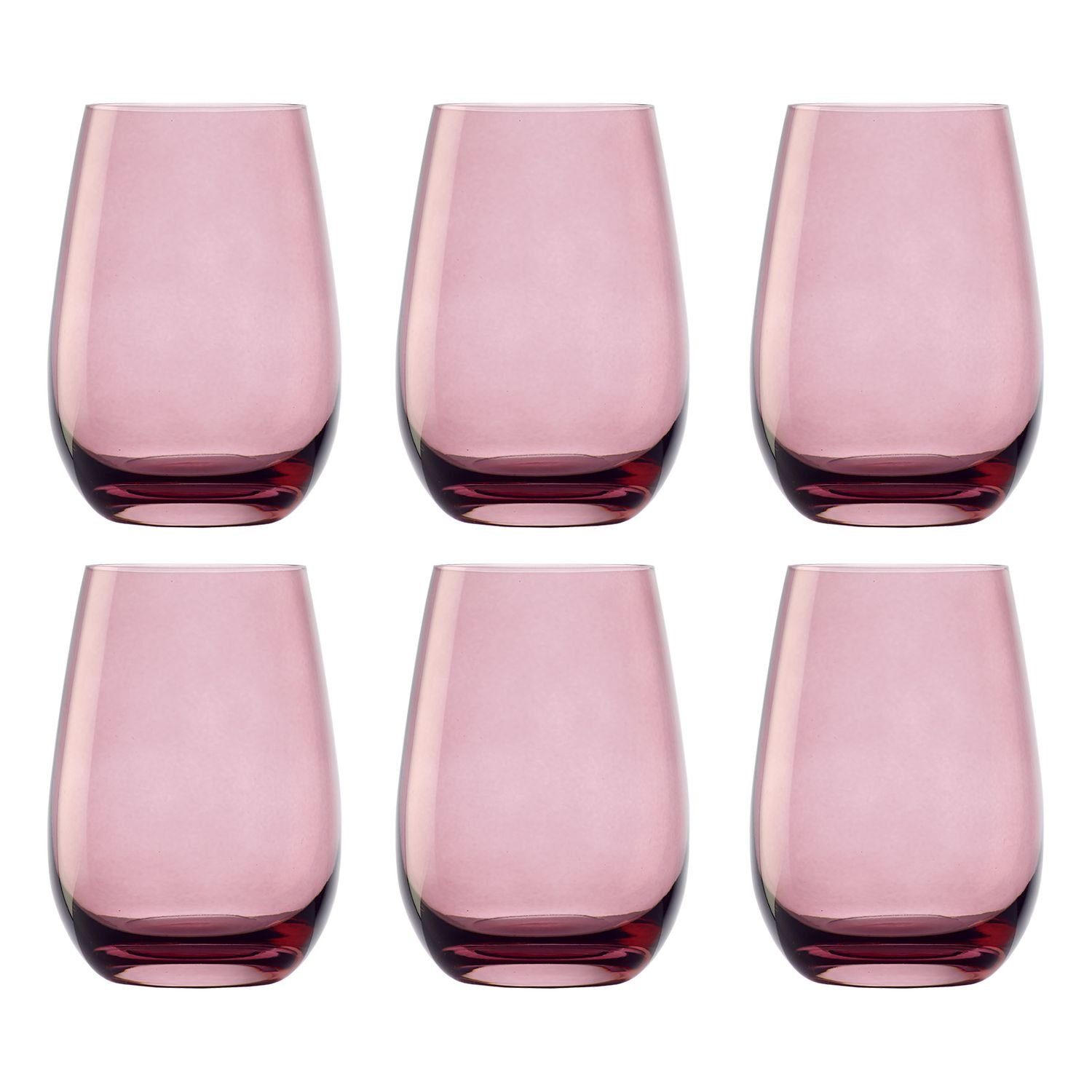 ich-zapfe Glas Farbige Trinkgläser ELEMENTS 6er-Set, Flieder, 465 ml