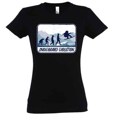 Youth Designz T-Shirt Snowboard Evolution Damen T-Shirt mit trendigem Frontprint