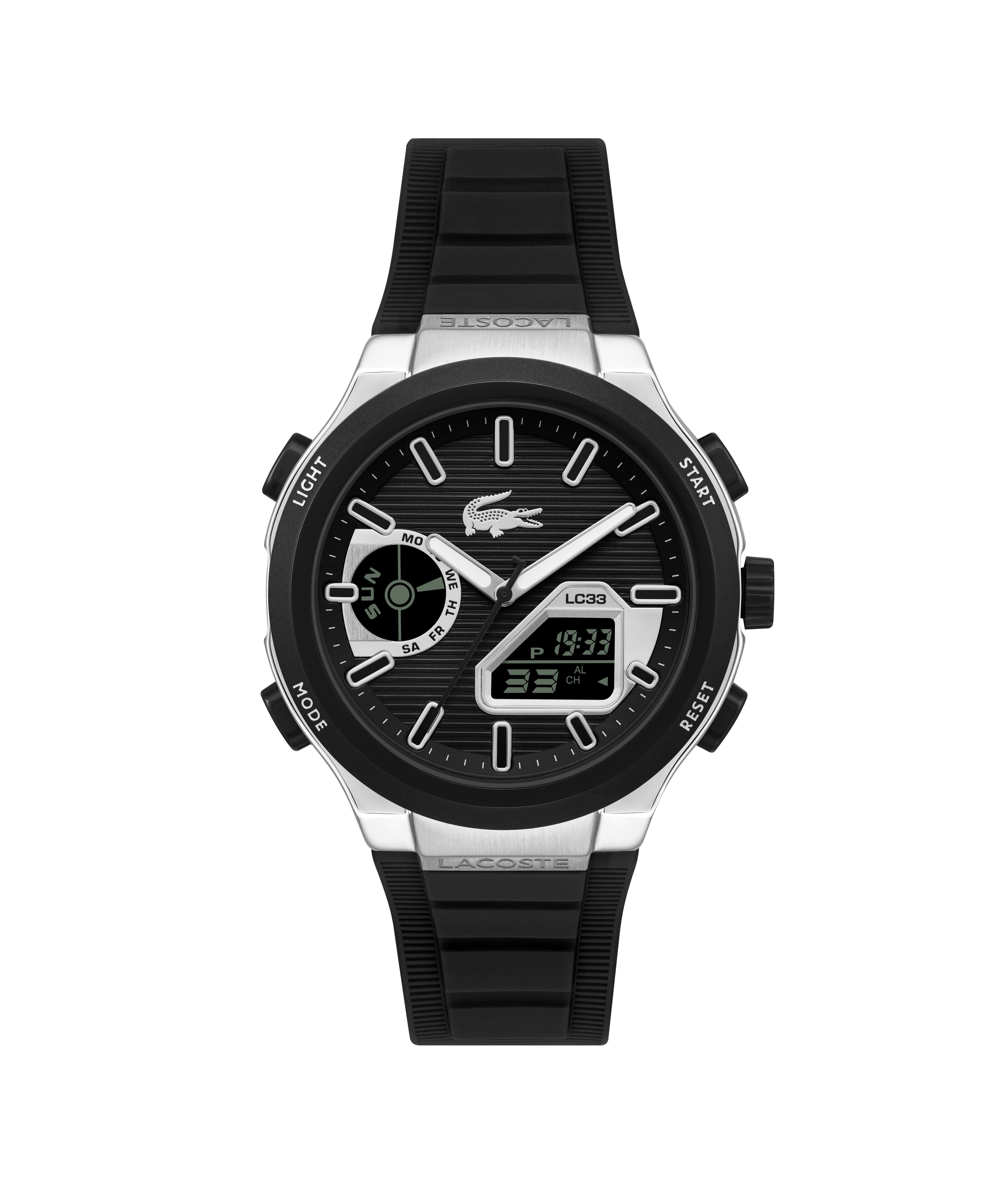Lacoste Quarzuhr LC33 2011516, Armbanduhr, Herrenuhr, Silikonarmband, analog, digital, Stoppfunktion