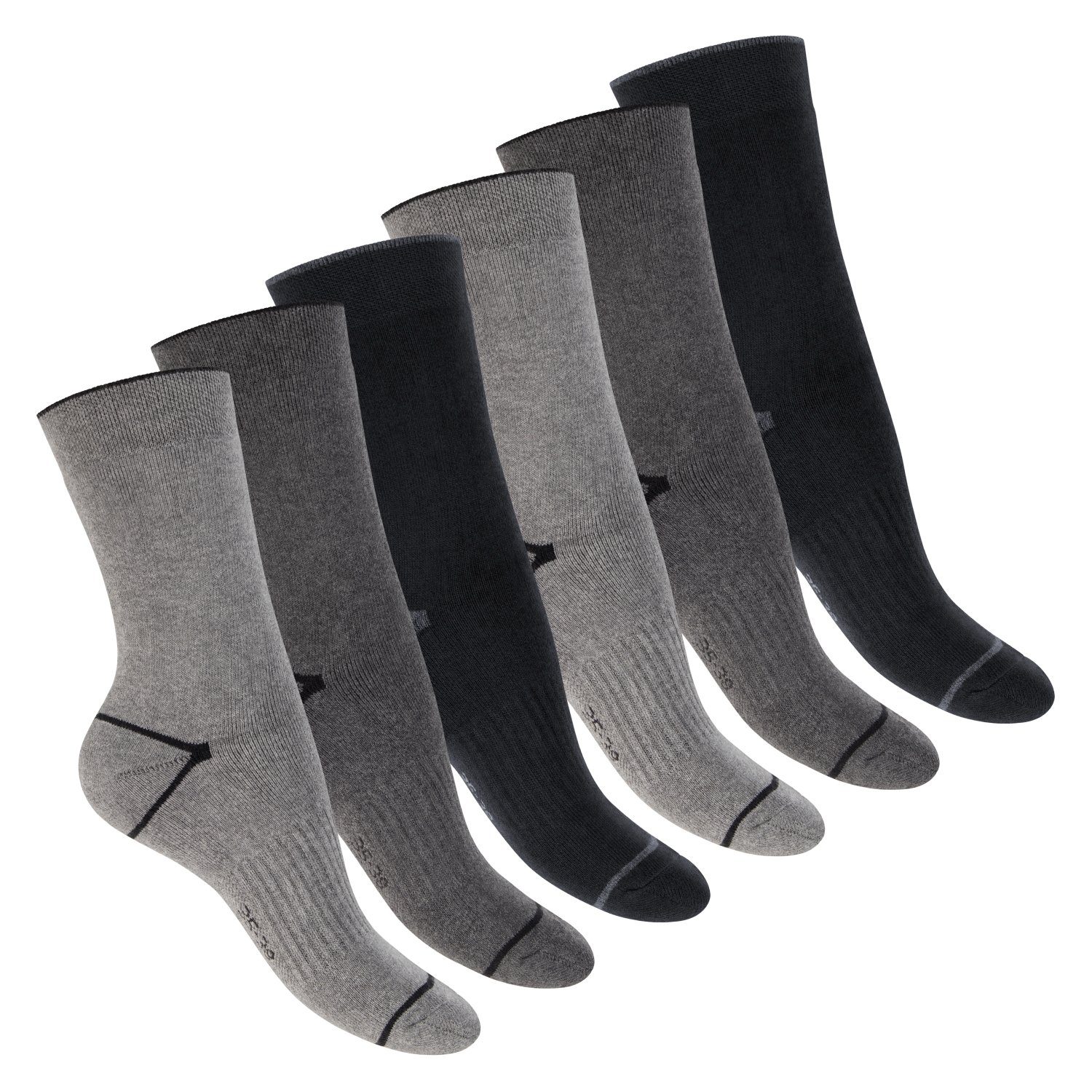 Footstar Thermosocken Thermo Winter Socken (6 Paar) für Damen & Herren, Vollfrottee Classic Grey