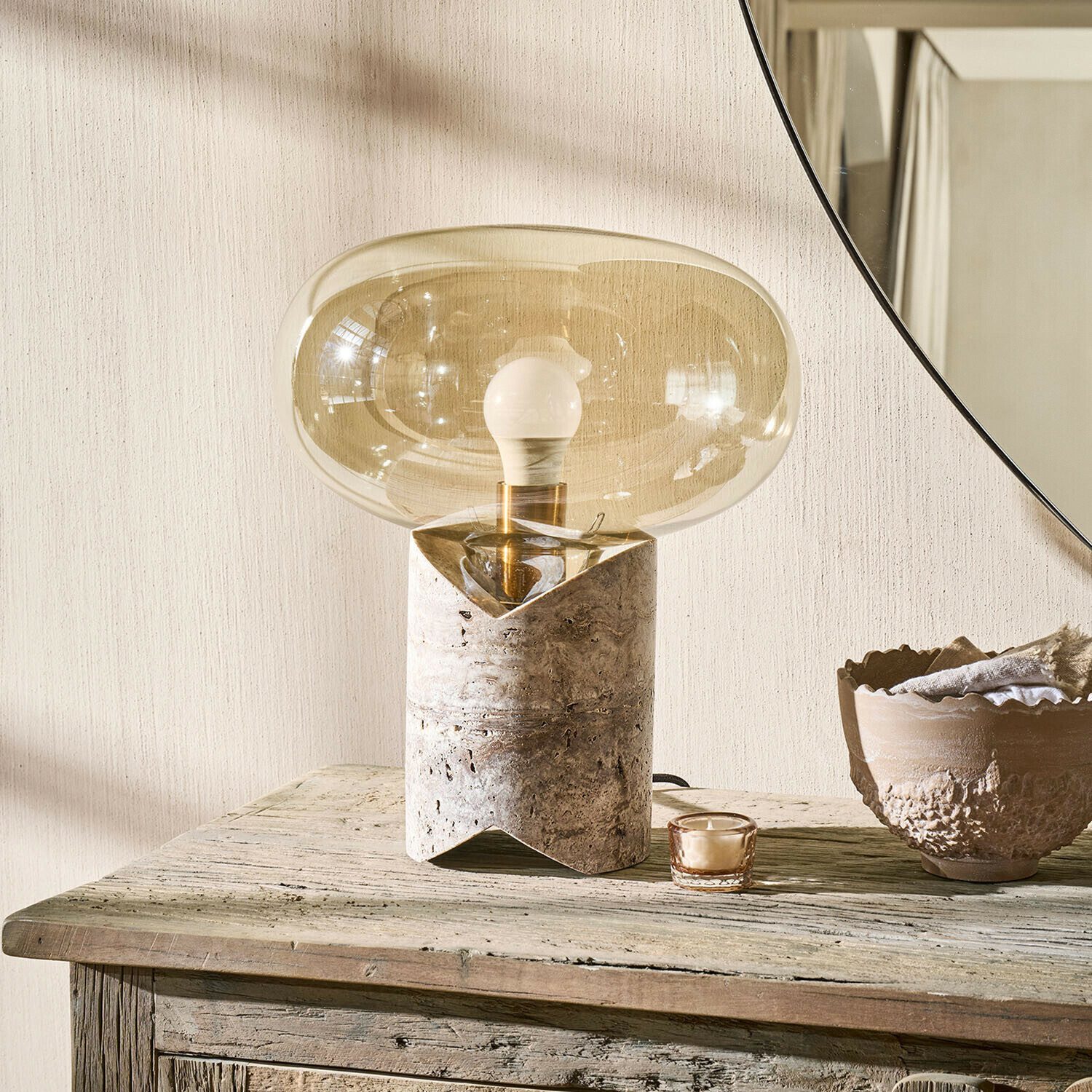 Mirabeau Tischleuchte Tischlampe Tarellas braun
