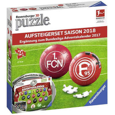 Ravensburger Puzzle Ravensburger - 3D Puzzle: Bundesliga Aufsteiger-Set, 27 Puzzleteile, 27 Teile, Saison 2018/2019