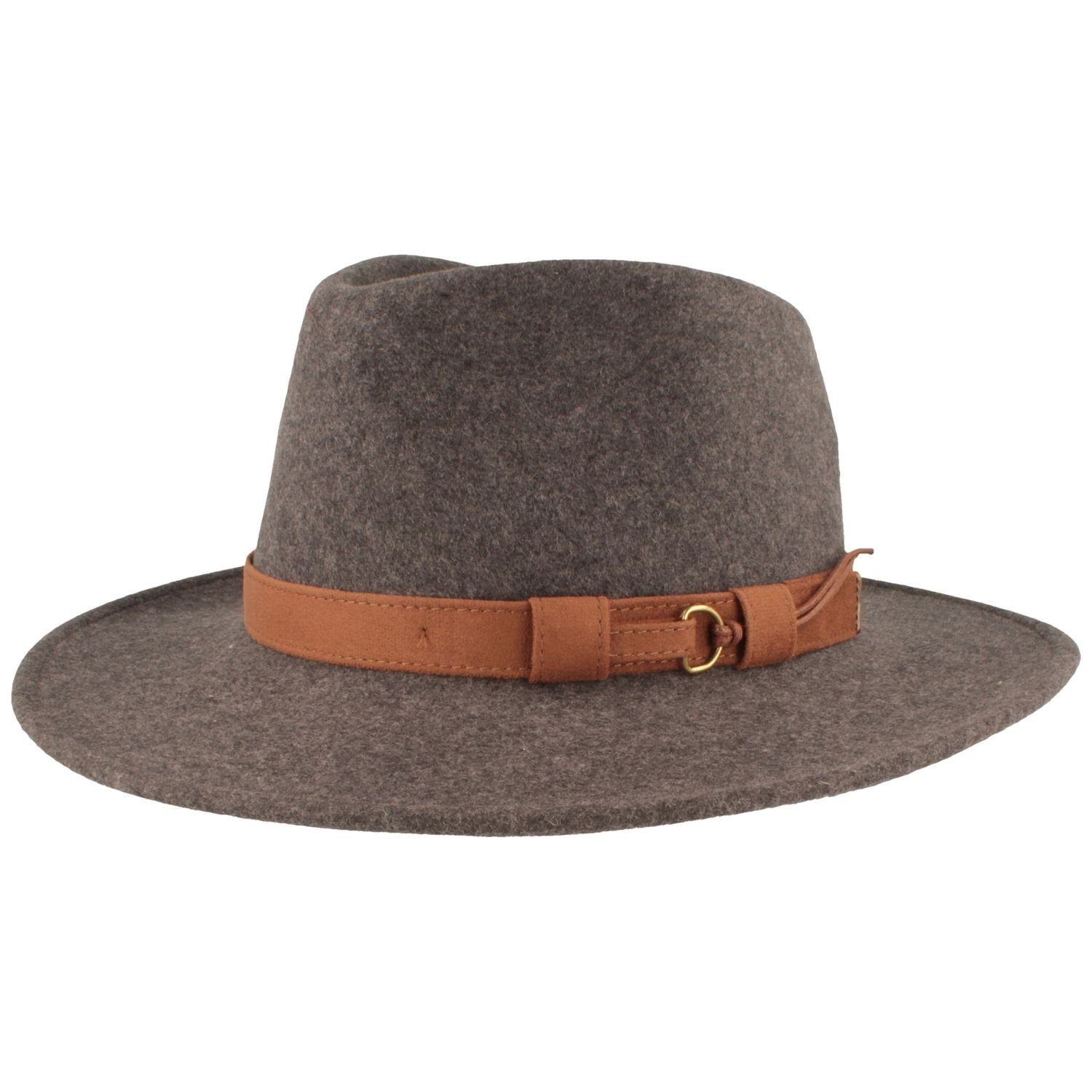Breiter Filzhut rollbar aus Wollfilz mit Fransen günstig online kaufen