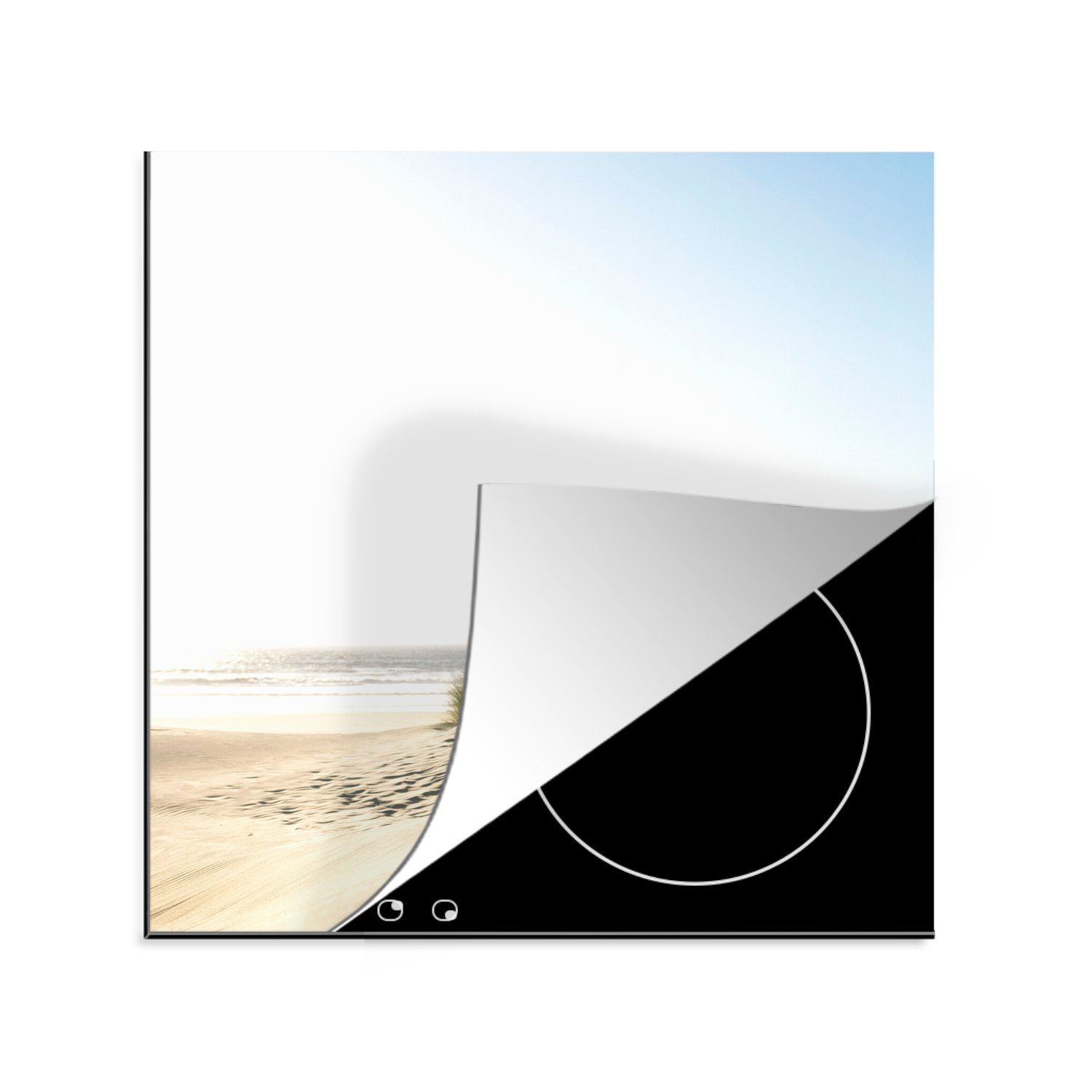 MuchoWow Herdblende-/Abdeckplatte Ein klarer blauer Himmel über den Dünen, Vinyl, (1 tlg), 78x78 cm, Ceranfeldabdeckung, Arbeitsplatte für küche