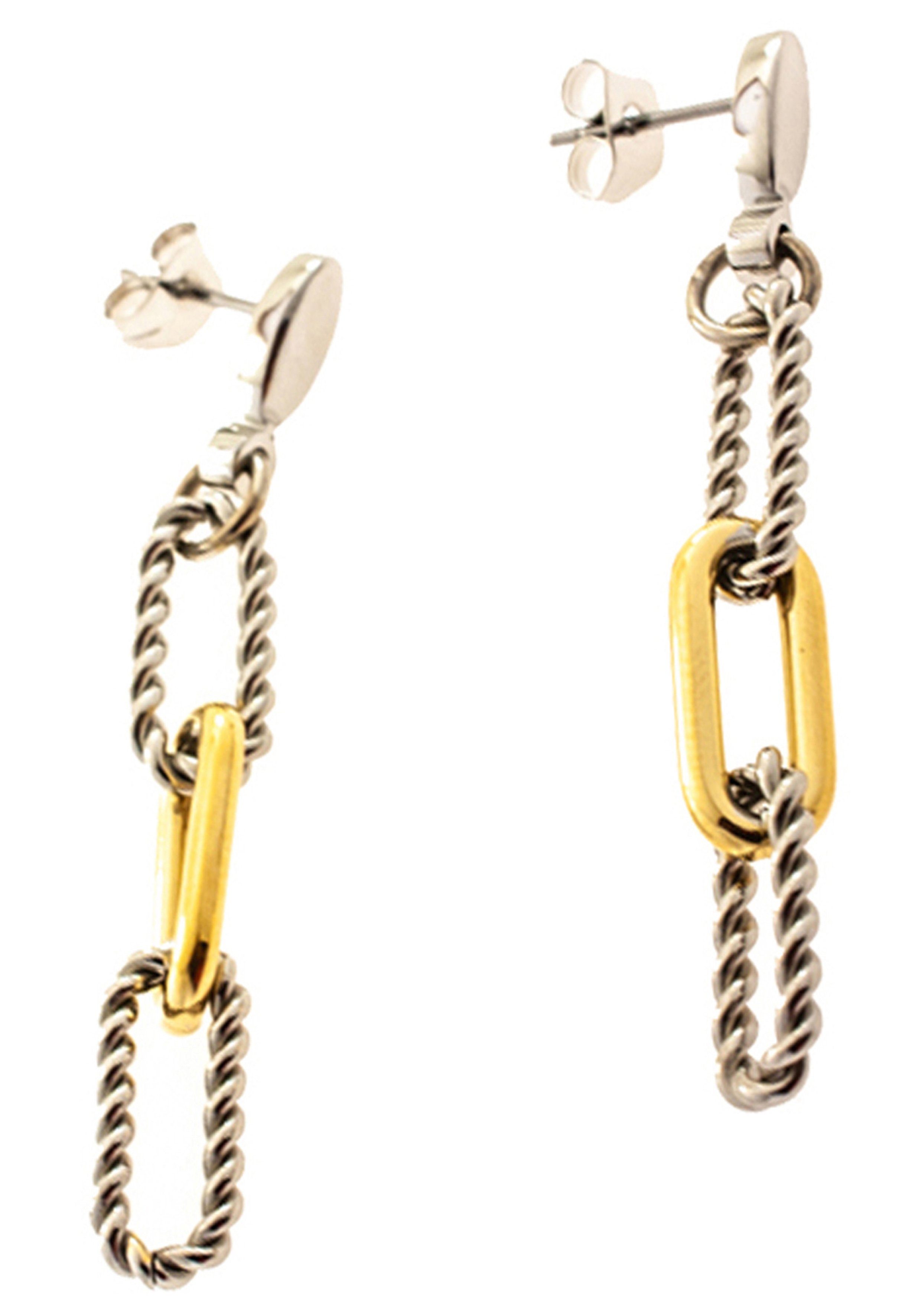 JOBO Paar Ohrhänger, Edelstahl bicolor beschichtet günstig online kaufen