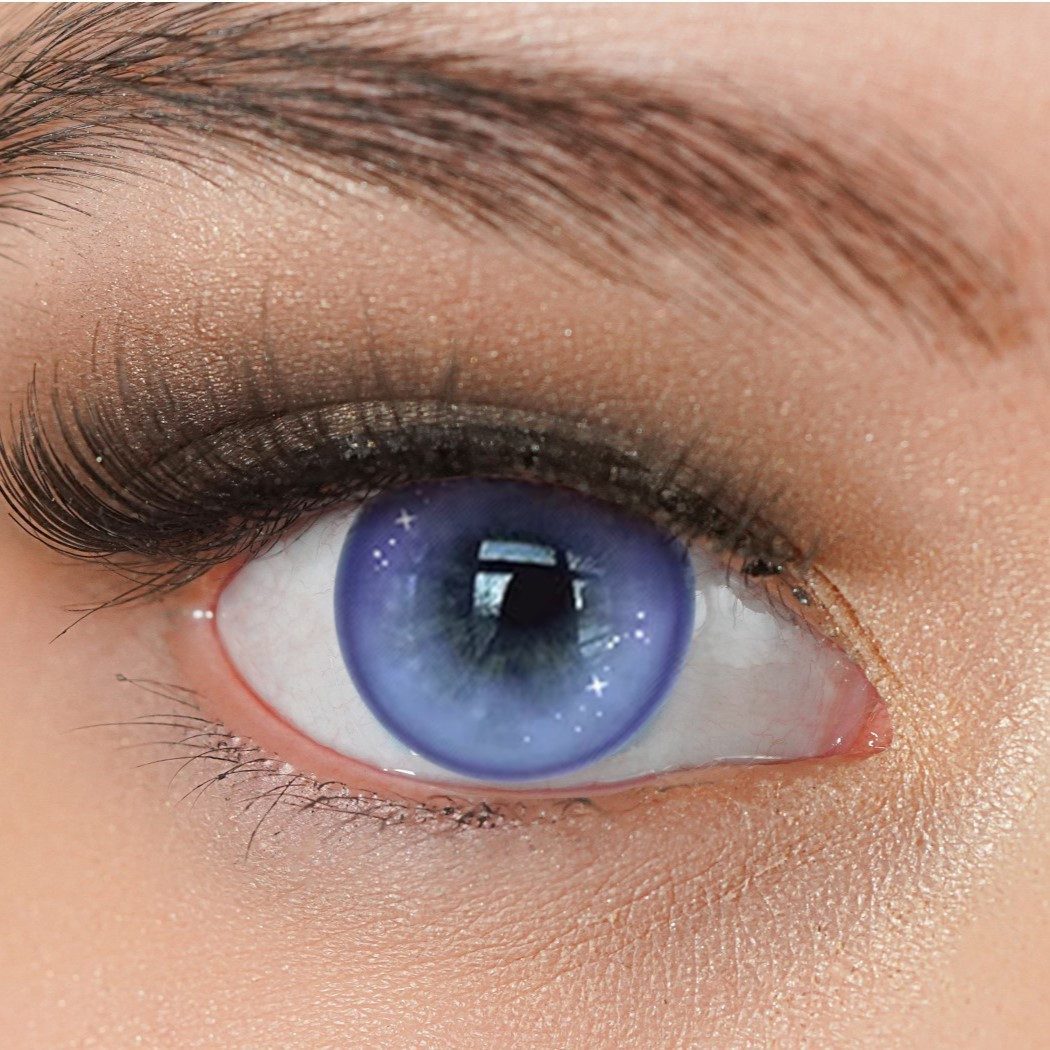 Charmiga Jahreslinsen Farbige Kontaktlinsen Blau-Lila Farblinsen Fasching, Stars Blue-Violet, Farbige Kontaktlinsen