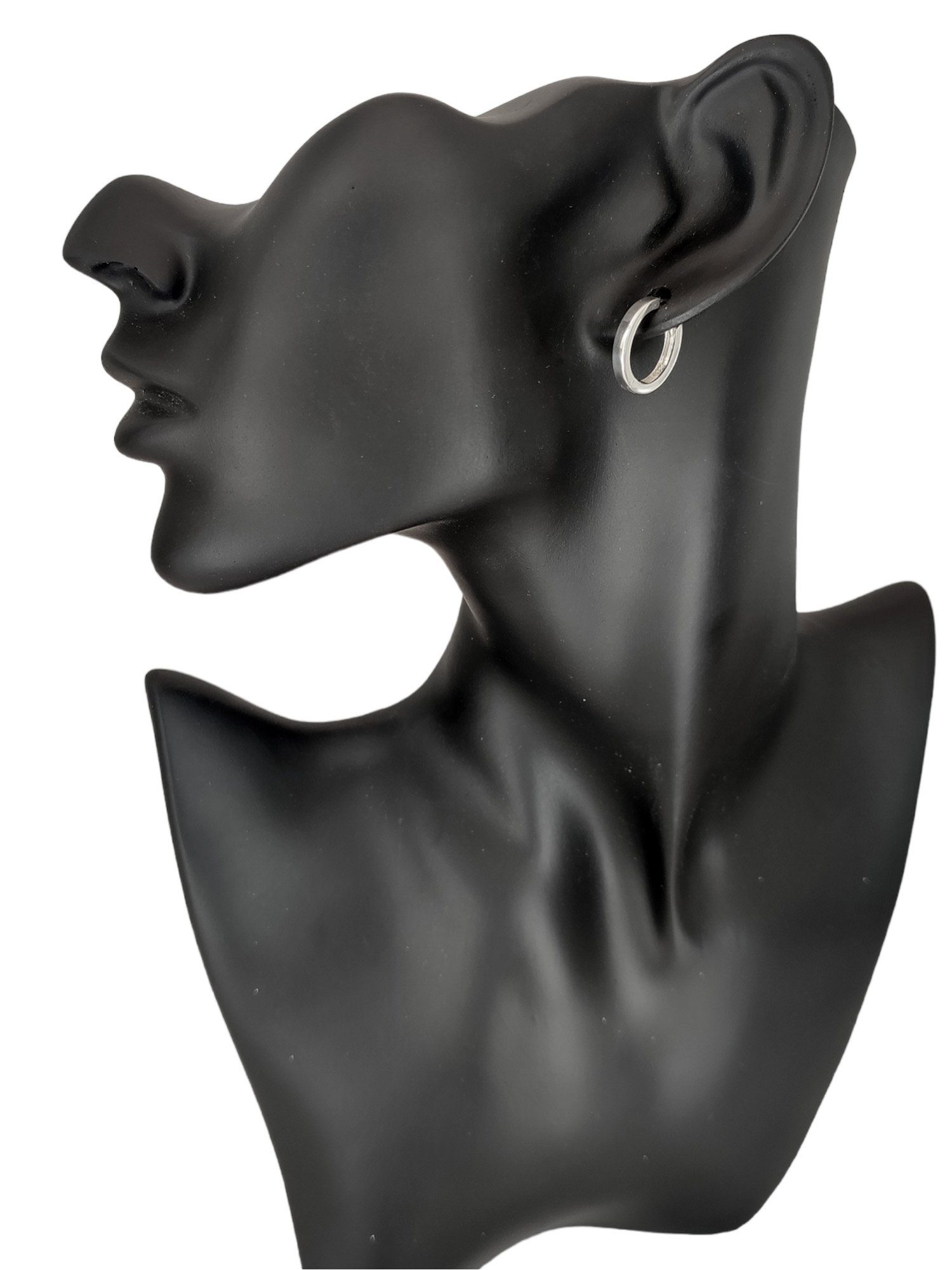 Ohrringe of Kreolen Paarpreis Leather Kiss Silber 22mm Ohrring-Set Ohr 925 Klappcreole