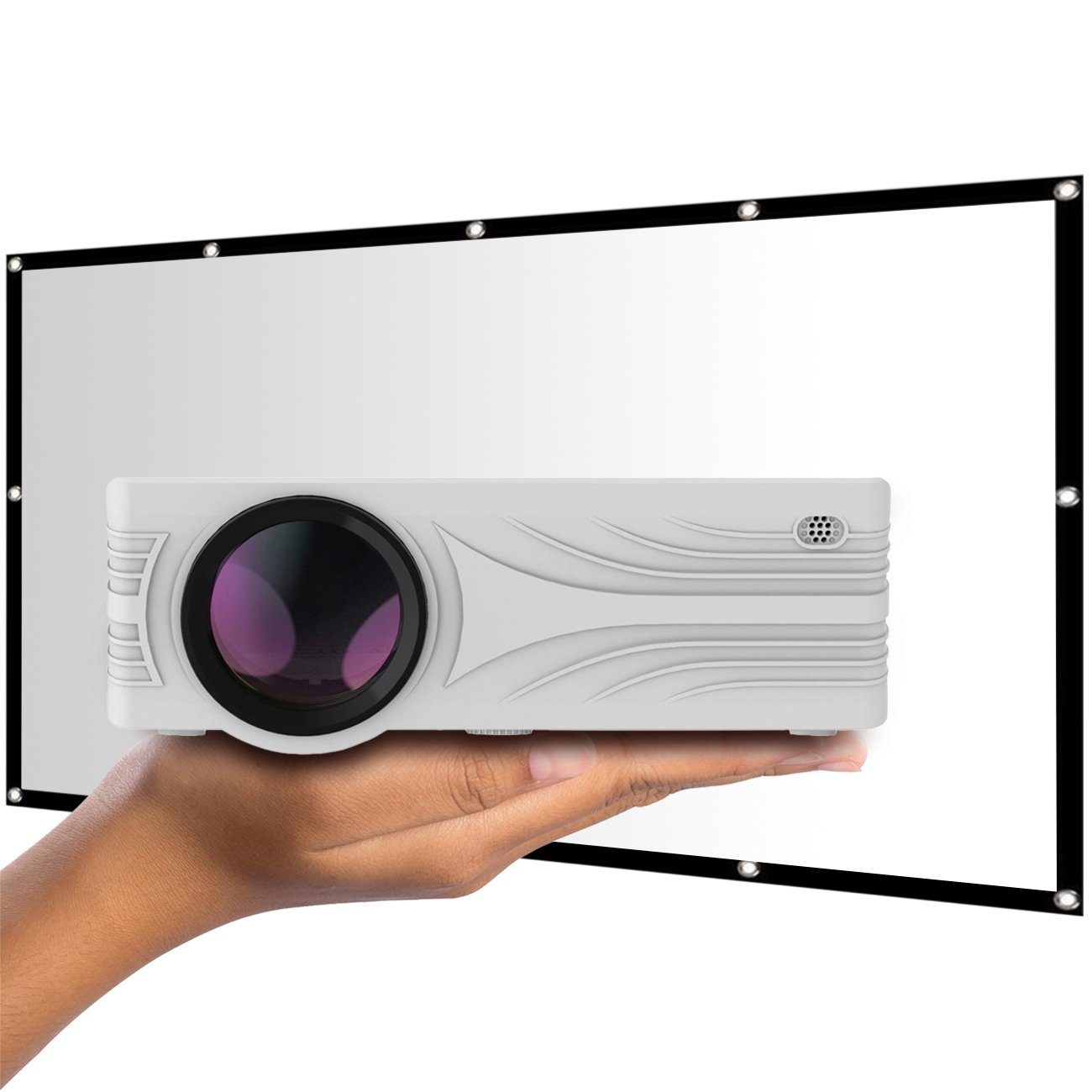 LA VAGUE LV-HD200 BUNDLE LED-Projektor inkl. LV-STA100FP LED-Beamer (2000 lm, 1000:1, 1920 x 1080 px, LED-Projektor inkl. LV-STA100FP)