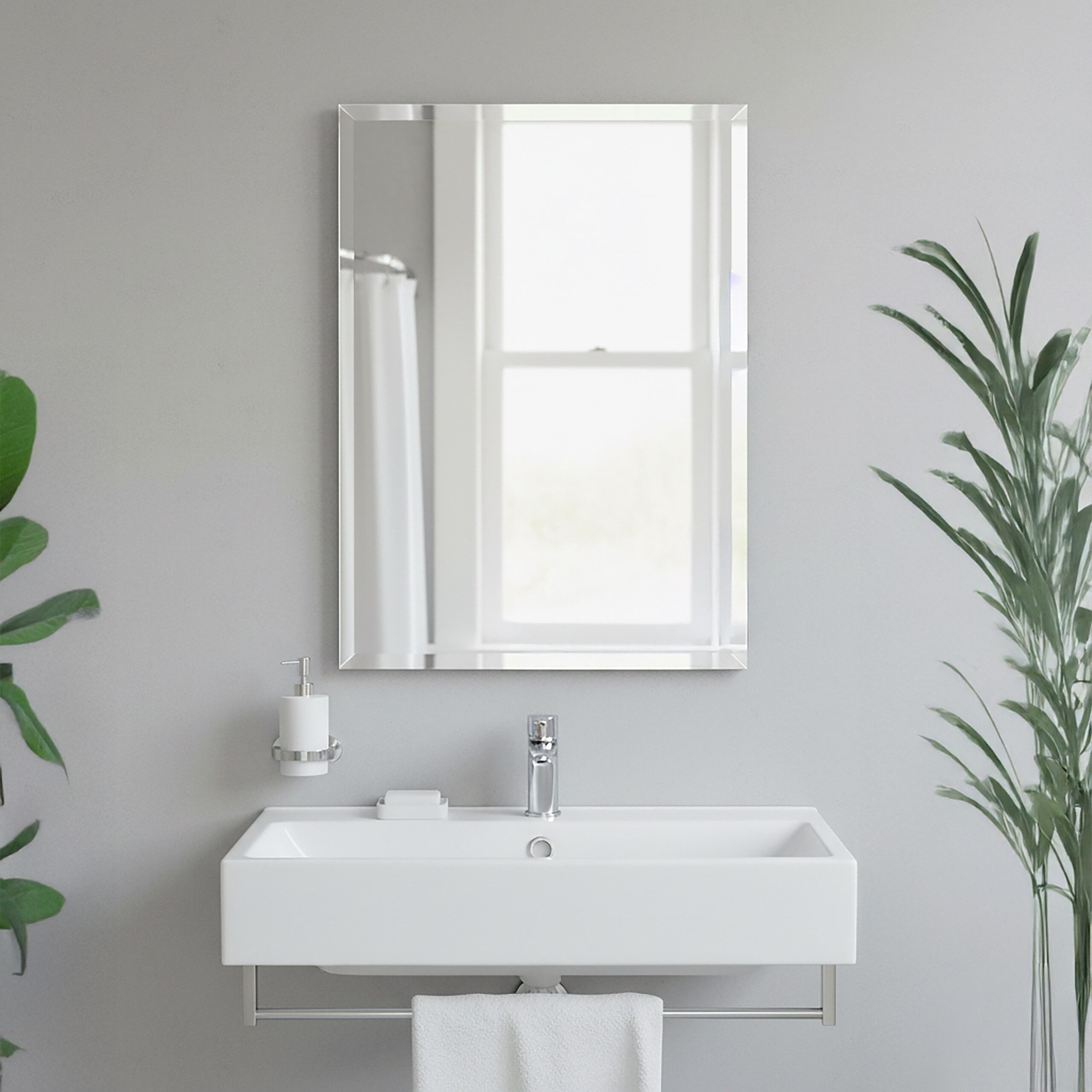 relaxdays Wandspiegel Rahmenloser Spiegel mit Facettenschliff, 40 x 50 cm günstig online kaufen