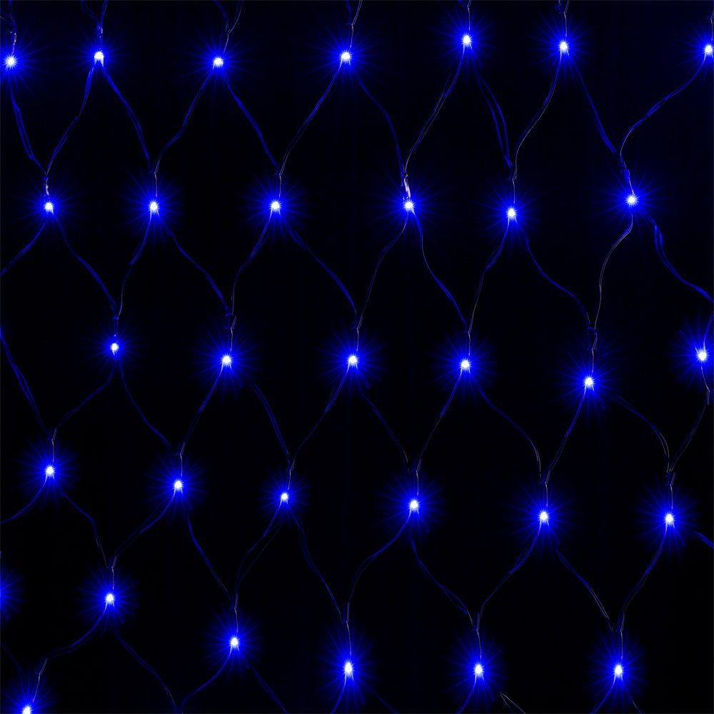 monzana Netzlichterkette Timer 200x150cm 8 Blau 160 Leuchtmodi Lichterkette, LED