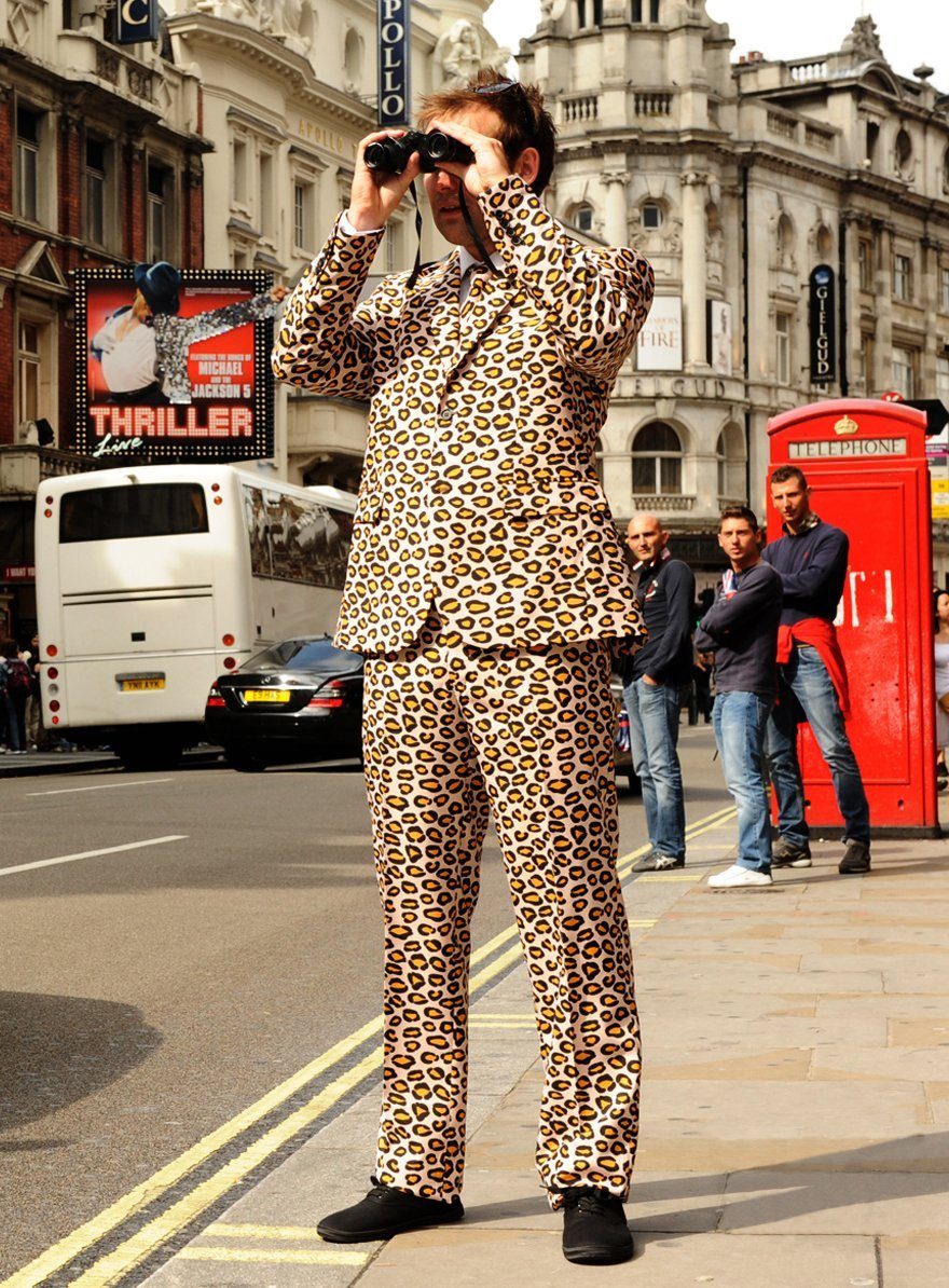 Opposuits Partyanzug Leoparden Partyanzug - Kostüm Karneval Fasching, Ausgefallene Anzüge für coole Männer