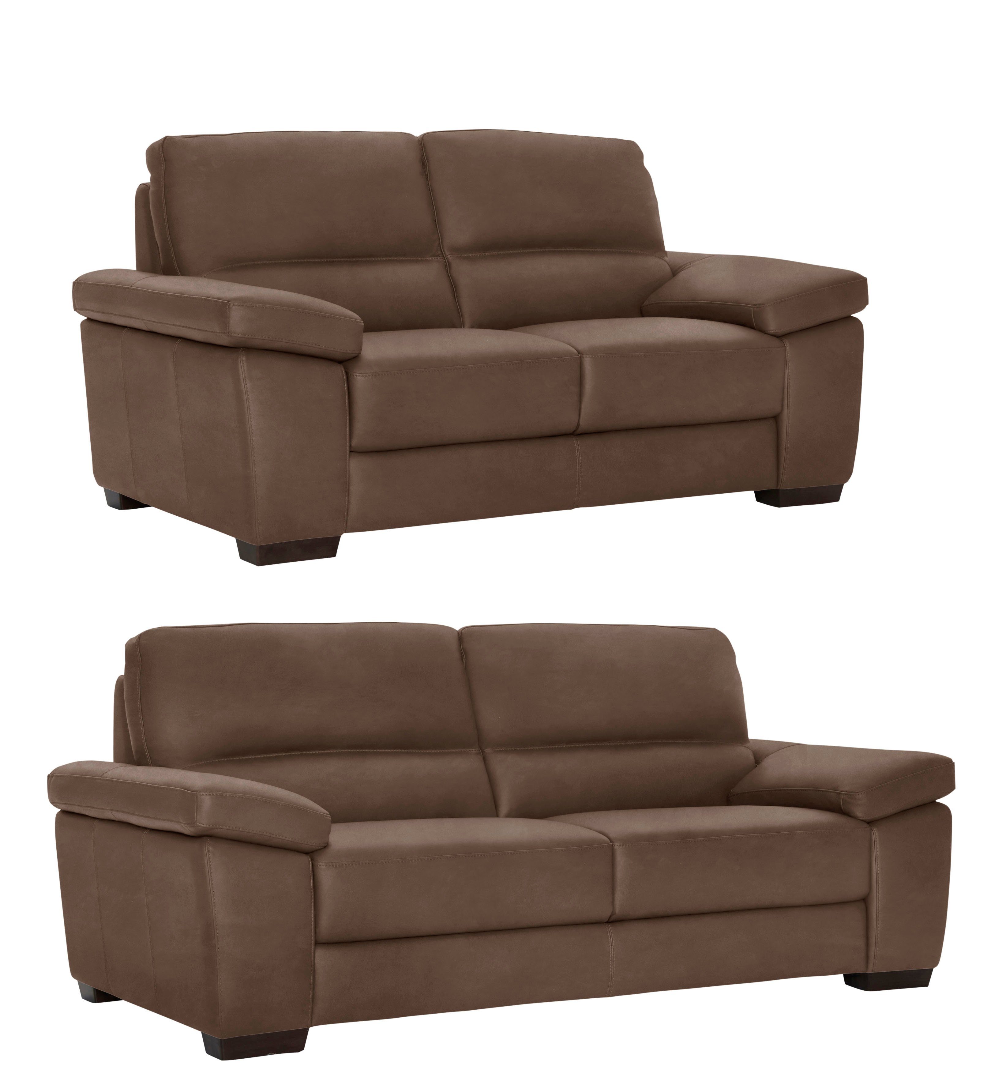 CALIA ITALIA mit (Set, 2-Sitzer brown Polstergarnitur bestehend und Luxus-Microfaser Garnitur Gaia, 2-tlg), 3-Sitzer, aus