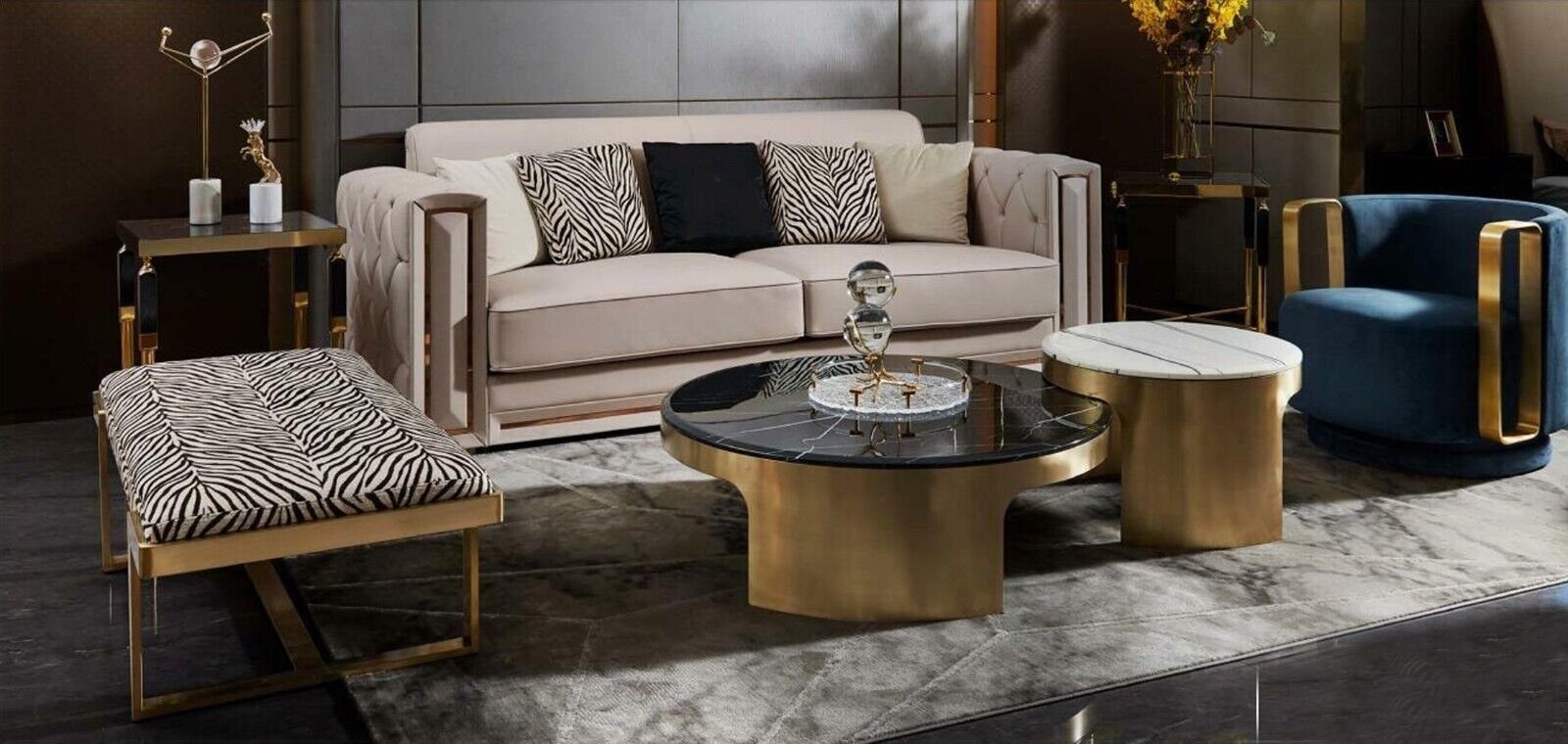 JVmoebel Couchtisch Doppelter Couchtisch Luxus Tisch Wohnzimmer Modern Möbel, Made In Europe | Couchtische