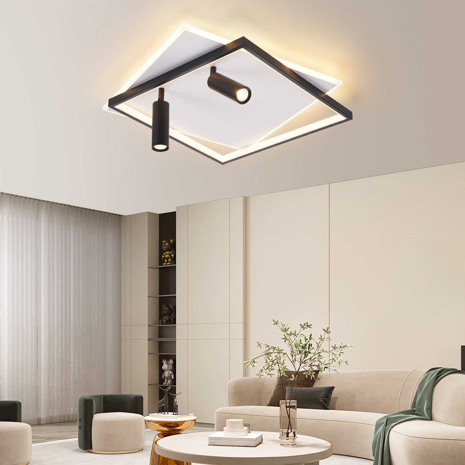 ZMH LED Deckenleuchte Wohnzimmer Dimmbar Deckenlampe günstig online kaufen