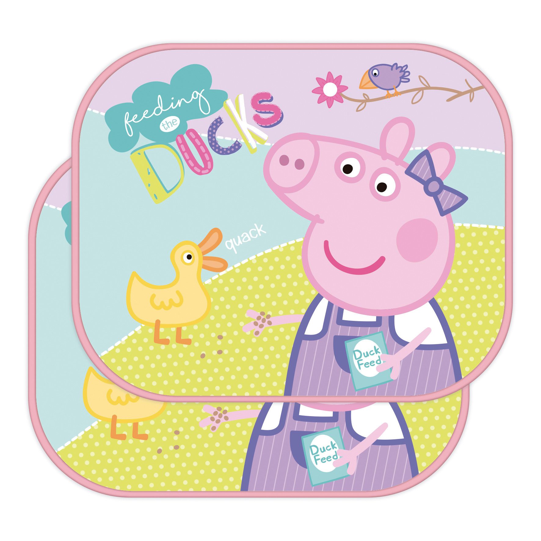 Peppa Pig Autosonnenschutz Peppa Pig Sonnenschutz Auto 2er Set 36x45 cm Ausmalbild Kinder, 36 x 36 cm, UV-Schutz für unterwegs