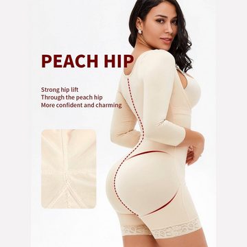 AUKUU Shaping-Body Langärmliges Langärmliges verstellbares Strapsbrust Reißverschluss Kleidungsstück zur Taillenverschlankung