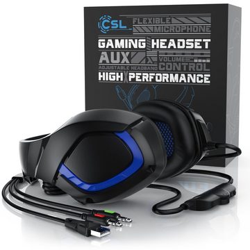 CSL Gaming-Headset (GHS-103" mit Mikrofon, Kopfhörer für Windows/Mac/Linux /PS4/PS4 Pro)