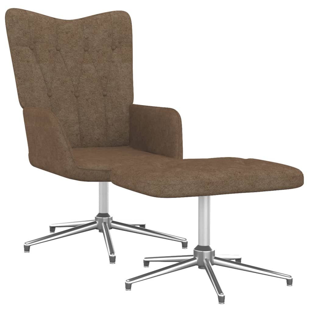 furnicato Sessel Relaxsessel mit Hocker Taupe Stoff