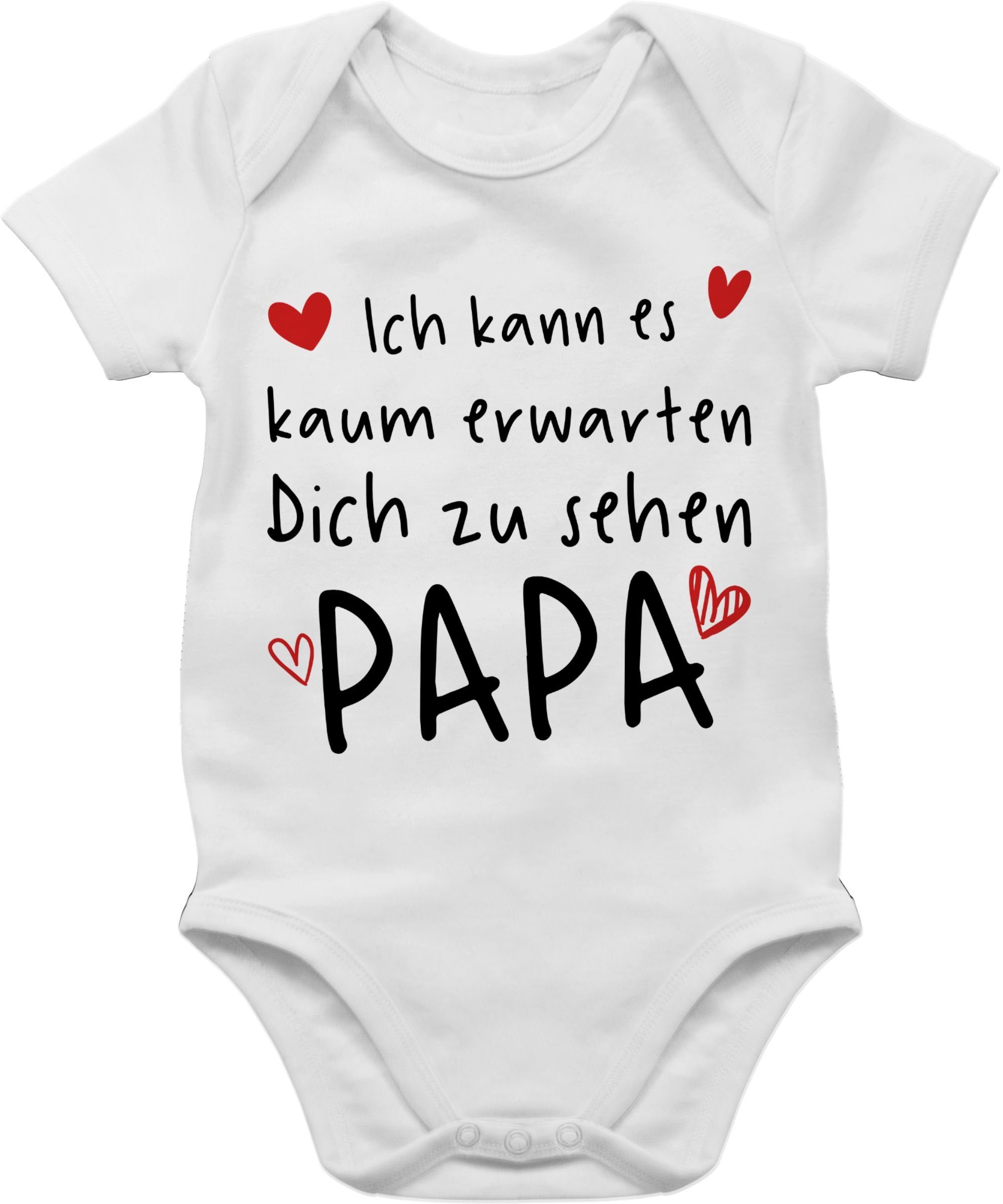 Herzen dich Weiß Shirtbody kann sehen Vatertag kaum Baby Shirtracer zu Geschenk Ich schwarz Papa 1 es erwarten