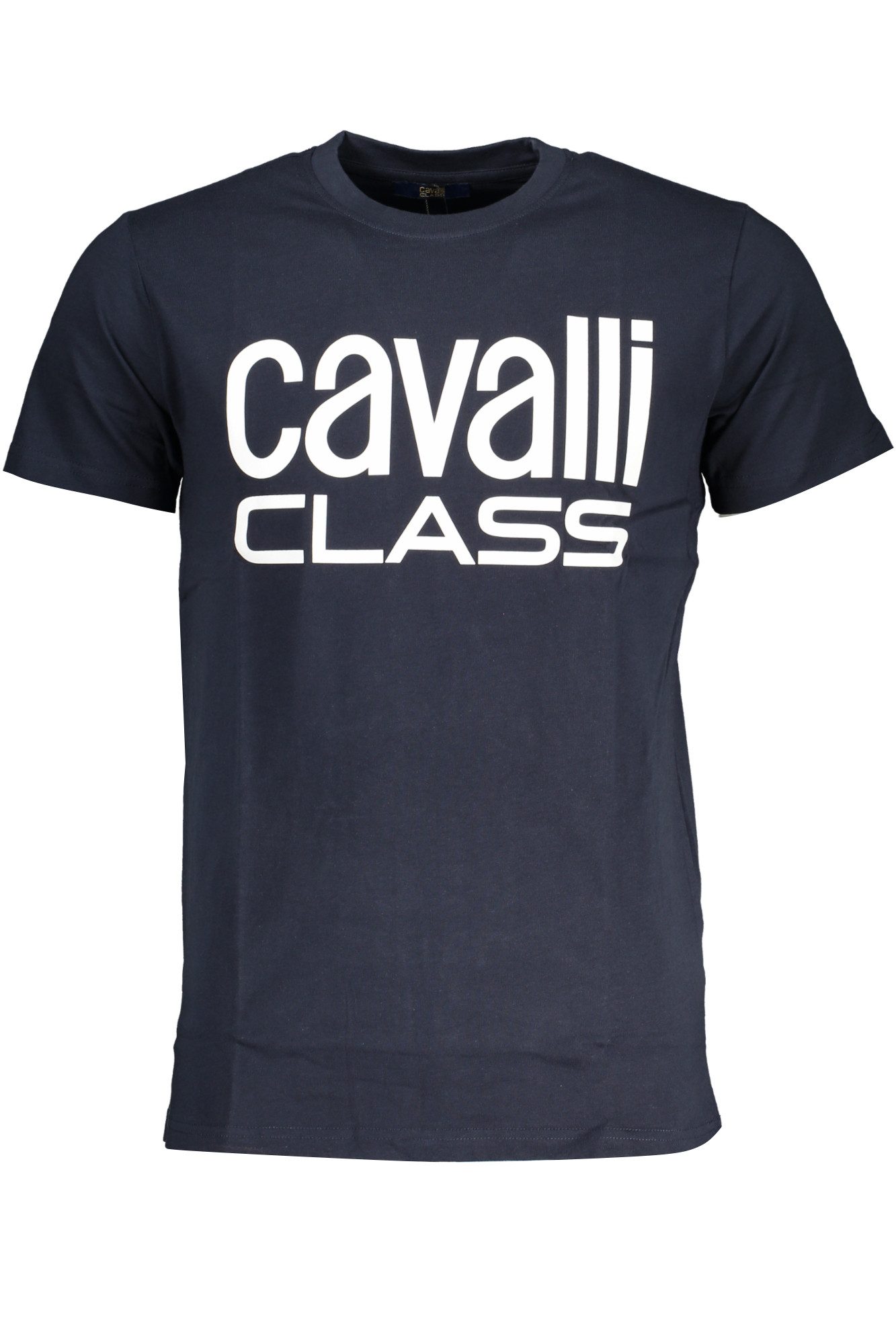 Cavalli Class T-Shirt Herren Kurzarm-Shirt in Blau mit Rundhals und