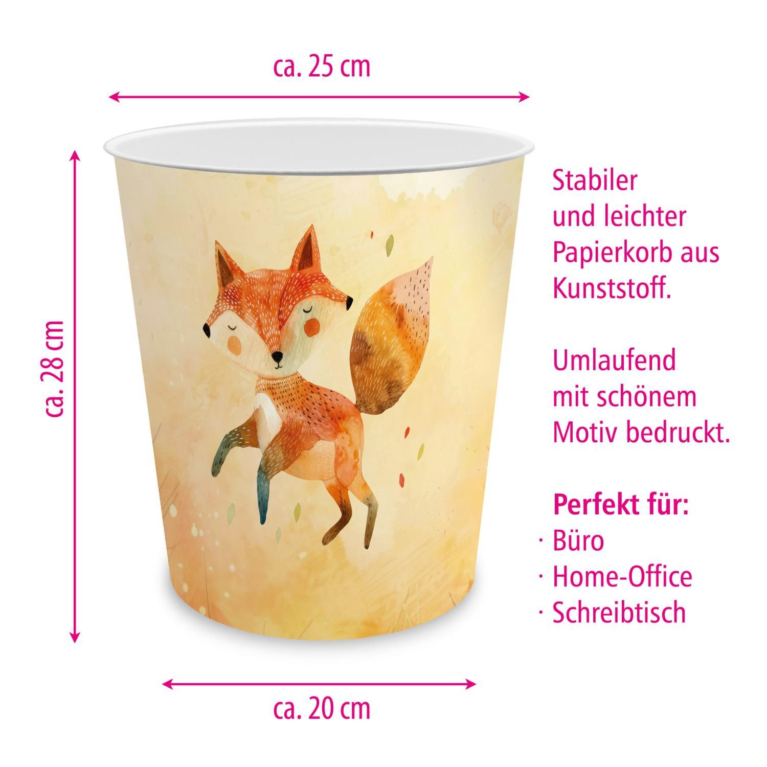 itenga Papierkorb itenga Papierkorb mit Schreibunterlage Motiv FUCHS Set