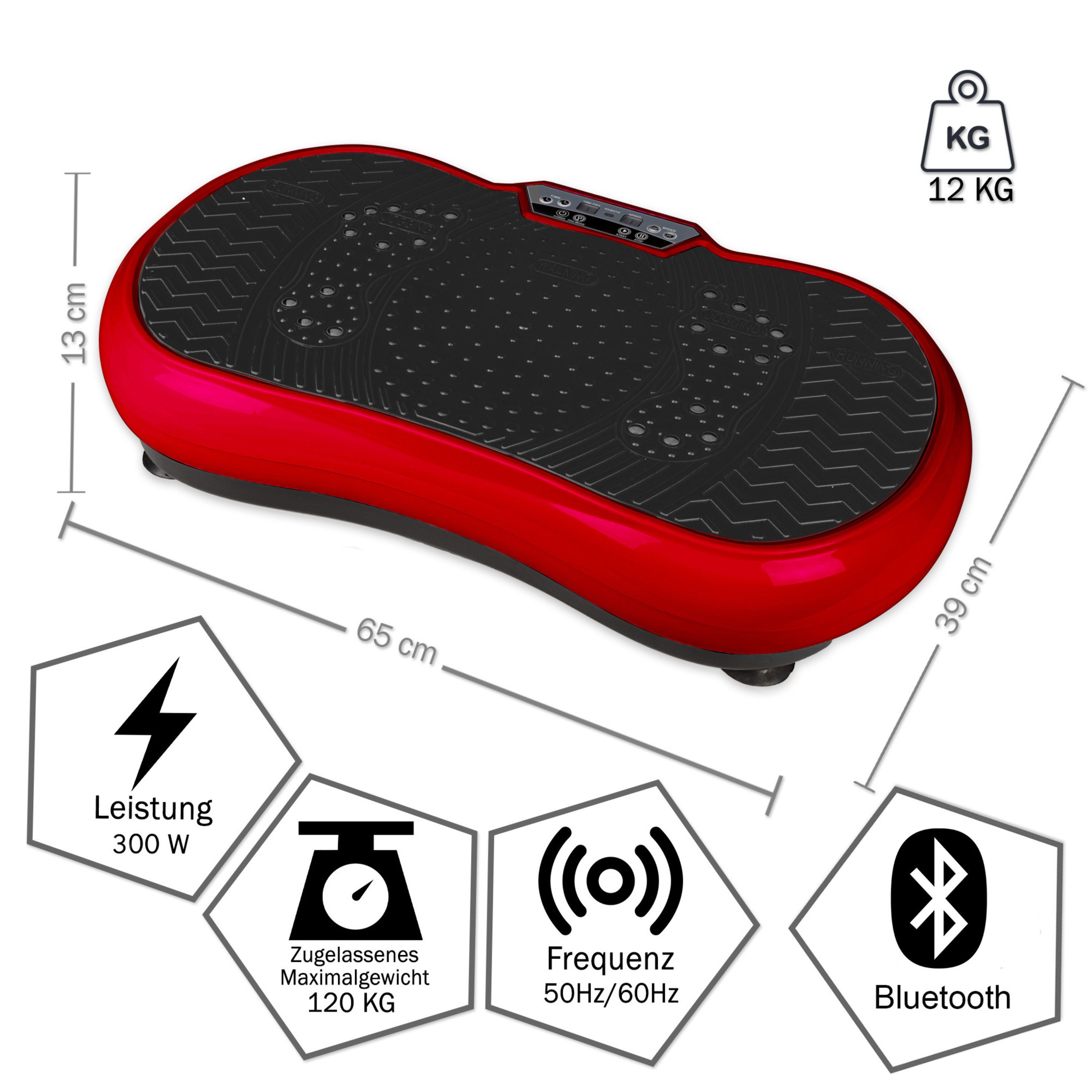 Coradoma Vibrationsplatte Vibrationsboard Fitness zum Abnehmen Rüttelplatte Vibrationsgerät, 300,00 W, (mit Trainingsbänder), Oszillation mit Power Dehnbändern und Bluetooth