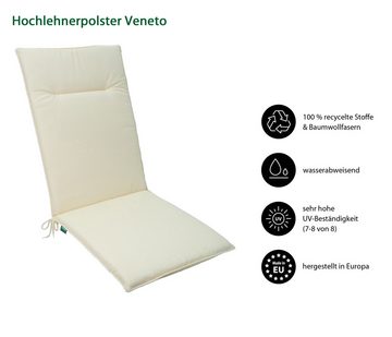 Dehner Polsterauflage Sitzpolster Veneto, 69 x 46 x 48 cm, für Hochlehner-Stühle, komfortable Schaumfüllung, wasserabweisend