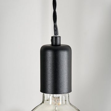 hofstein Hängeleuchte moderne Hängelampe aus Metall in Schwarz, ohne Leuchtmittel, im Industrial Design, Höhe max. 200 cm, 1 x E27, ohne Leuchtmittel