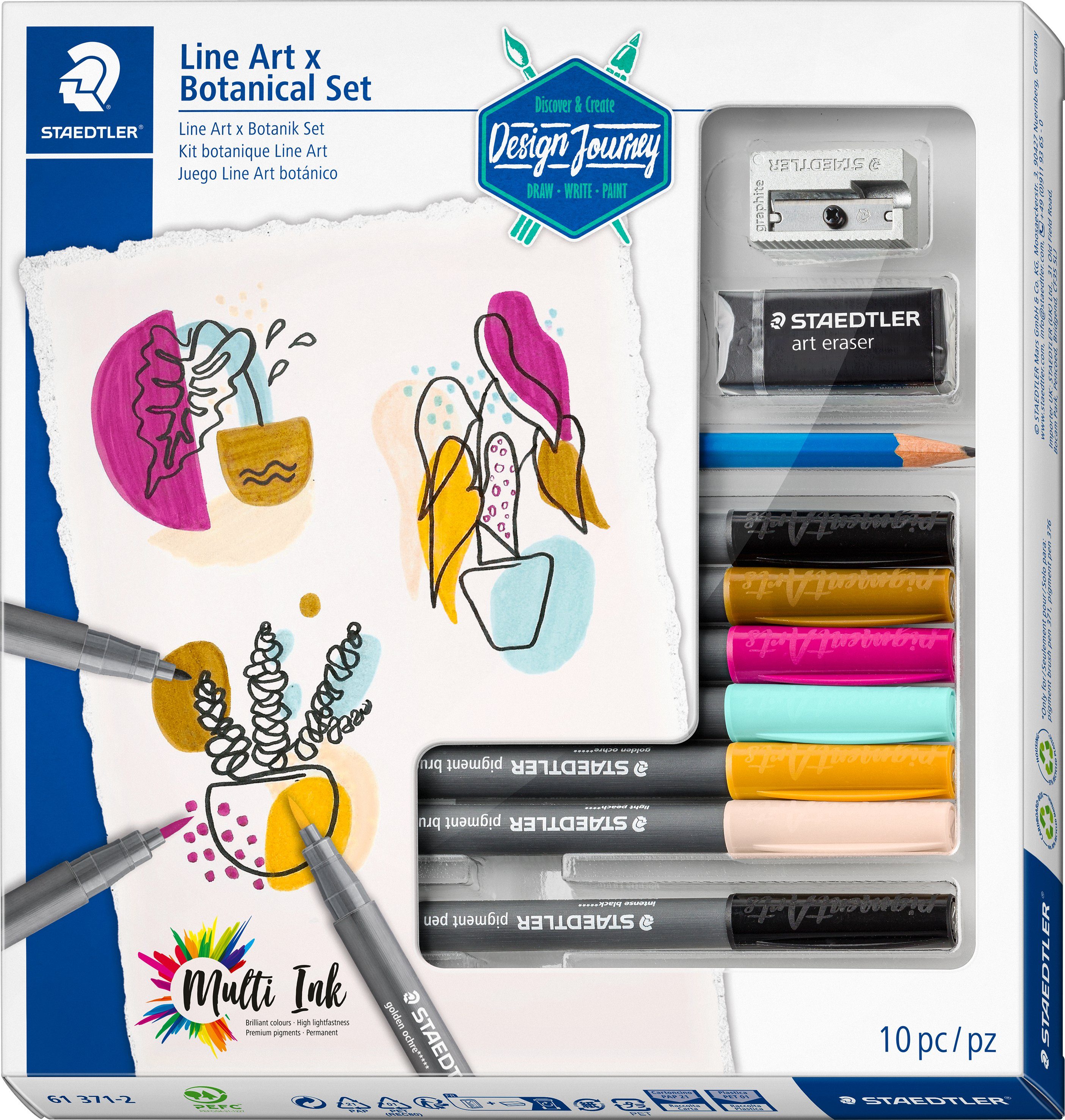 STAEDTLER Faserstift Line Art & Botanical-Set, 10 Teile