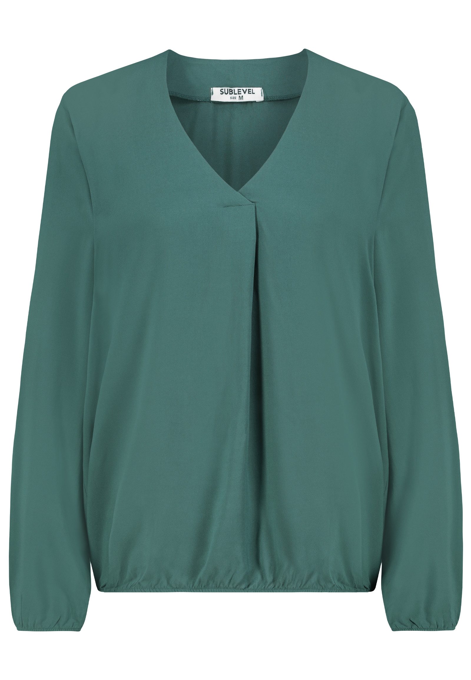 SUBLEVEL Blusenshirt Elegantes Design, V-Ausschnitt, Langarm, Faltenakzent günstig online kaufen