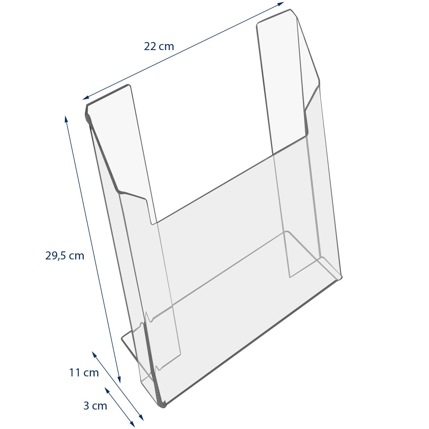 HMF Zeitungsständer Acryl Prospekthalter, DIN A4 Hochformat (5 St), Prospektständer 22 x 29,5 x 11 cm, Glasklar