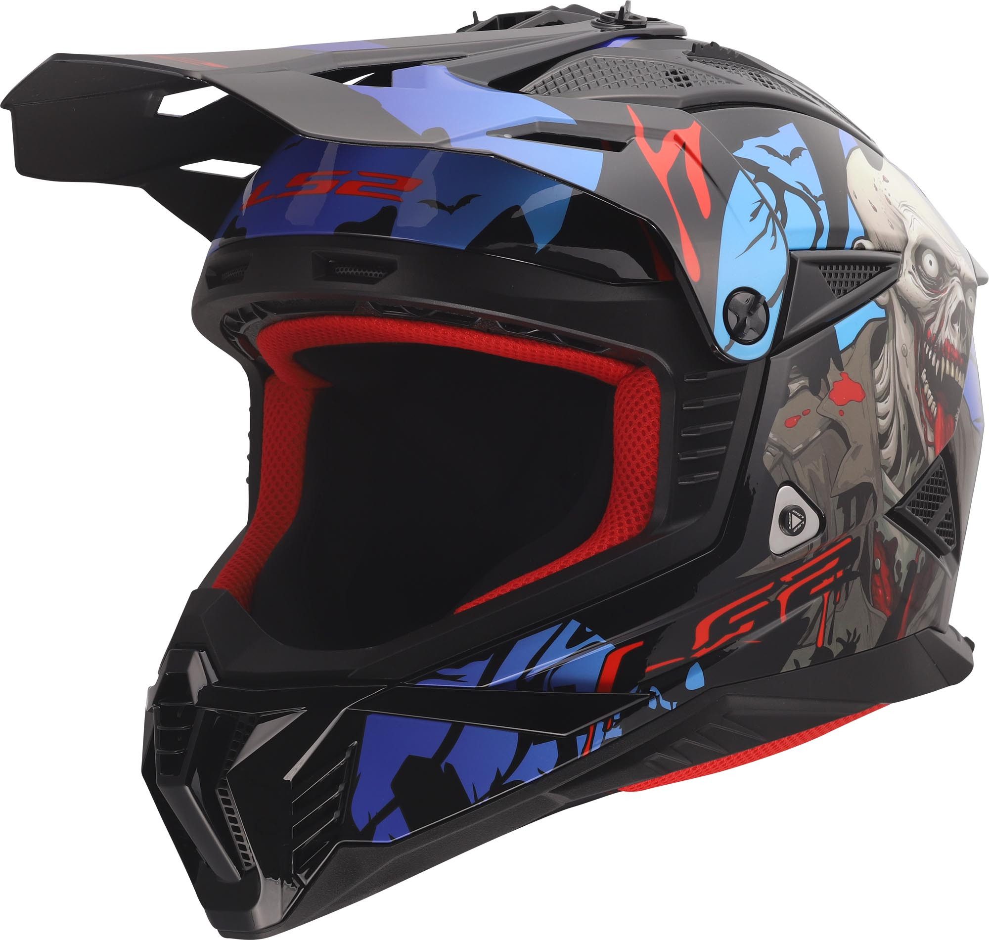 LS2 Motocrosshelm MX708 Fast II Zombie II Motocross Helm, Atmungsaktiv