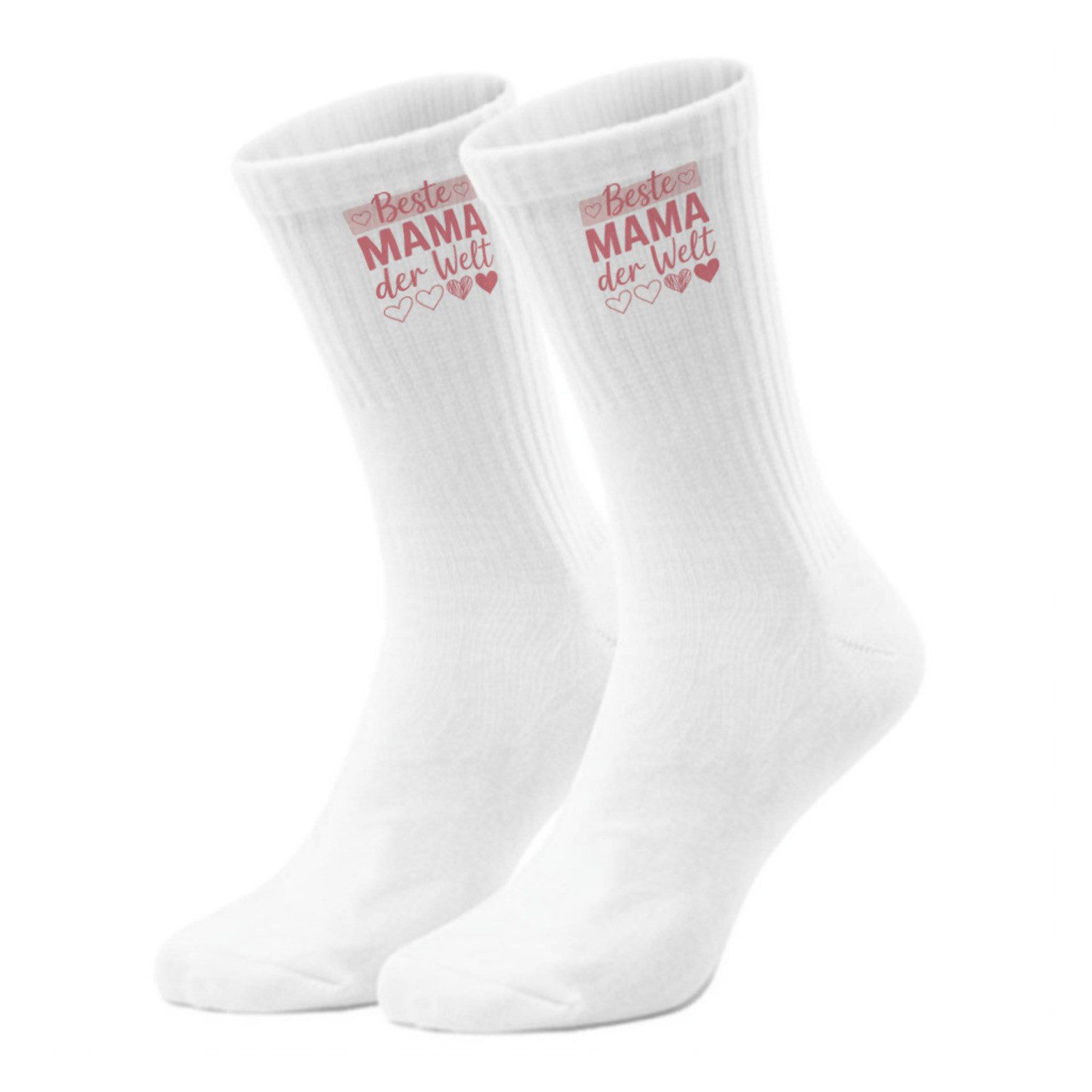 speecheese Freizeitsocken Beste Mama der Welt Herzdesign Socken in 42-46