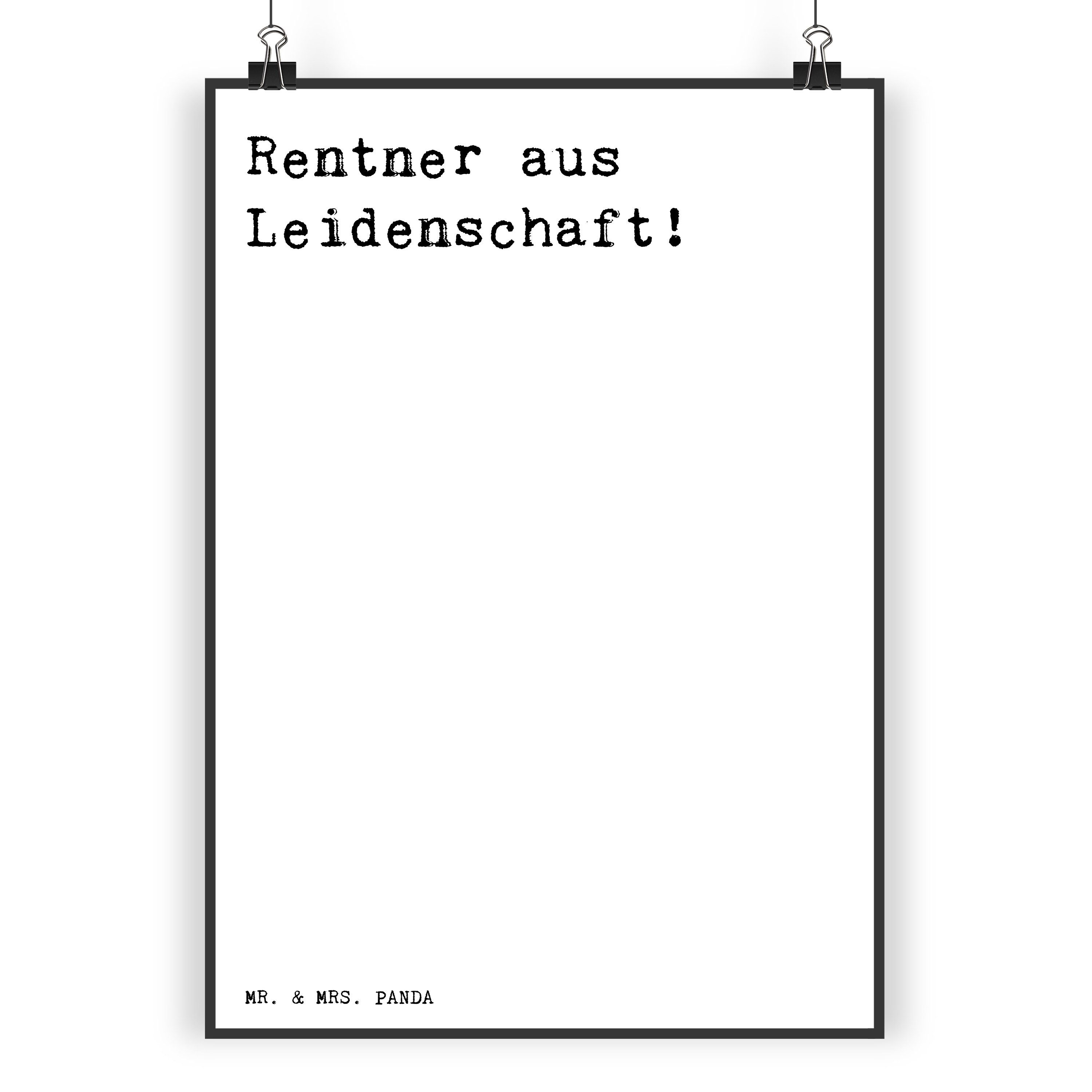 Mr. & Mrs. Panda Poster DIN A4 Rentner aus Leidenschaft! Weiß