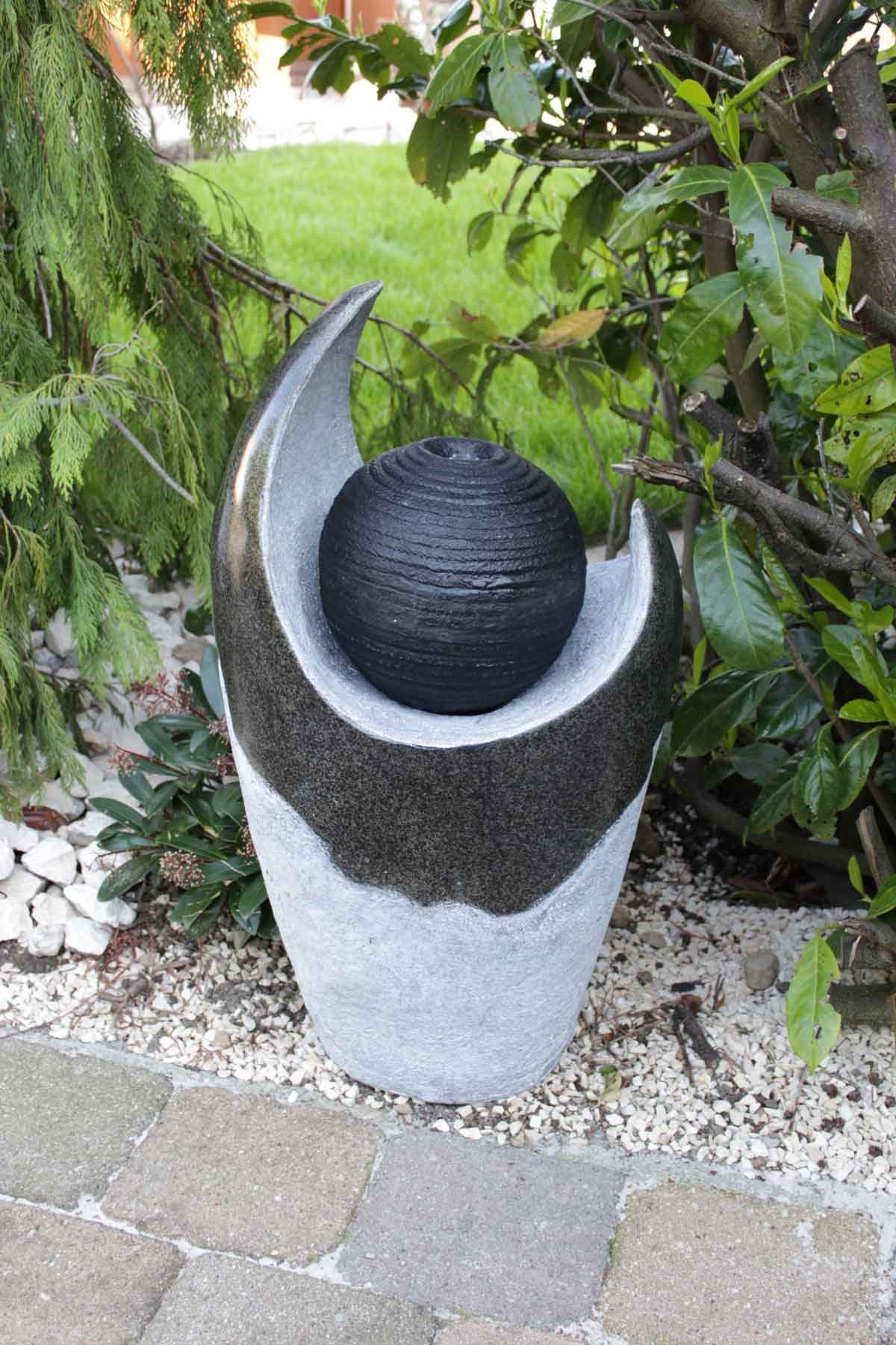 cm, 38 Springbrunnen Gartenbrunnen FoSferico Kugelbrunnen Led Breite Kiom 70 cm