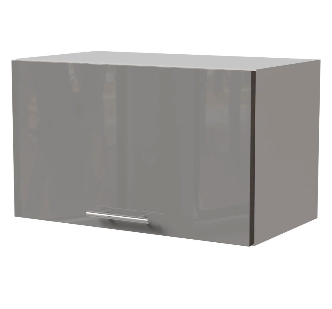 Feldmann-Wohnen Klapphängeschrank Essen (W4B/60, 1 Klappe, innen 1 Fach, 1-St., moderne Optik, lackierte Fronten) 60x32,5x36cm weiß - grau Hochglanz (ES-W4B/60)