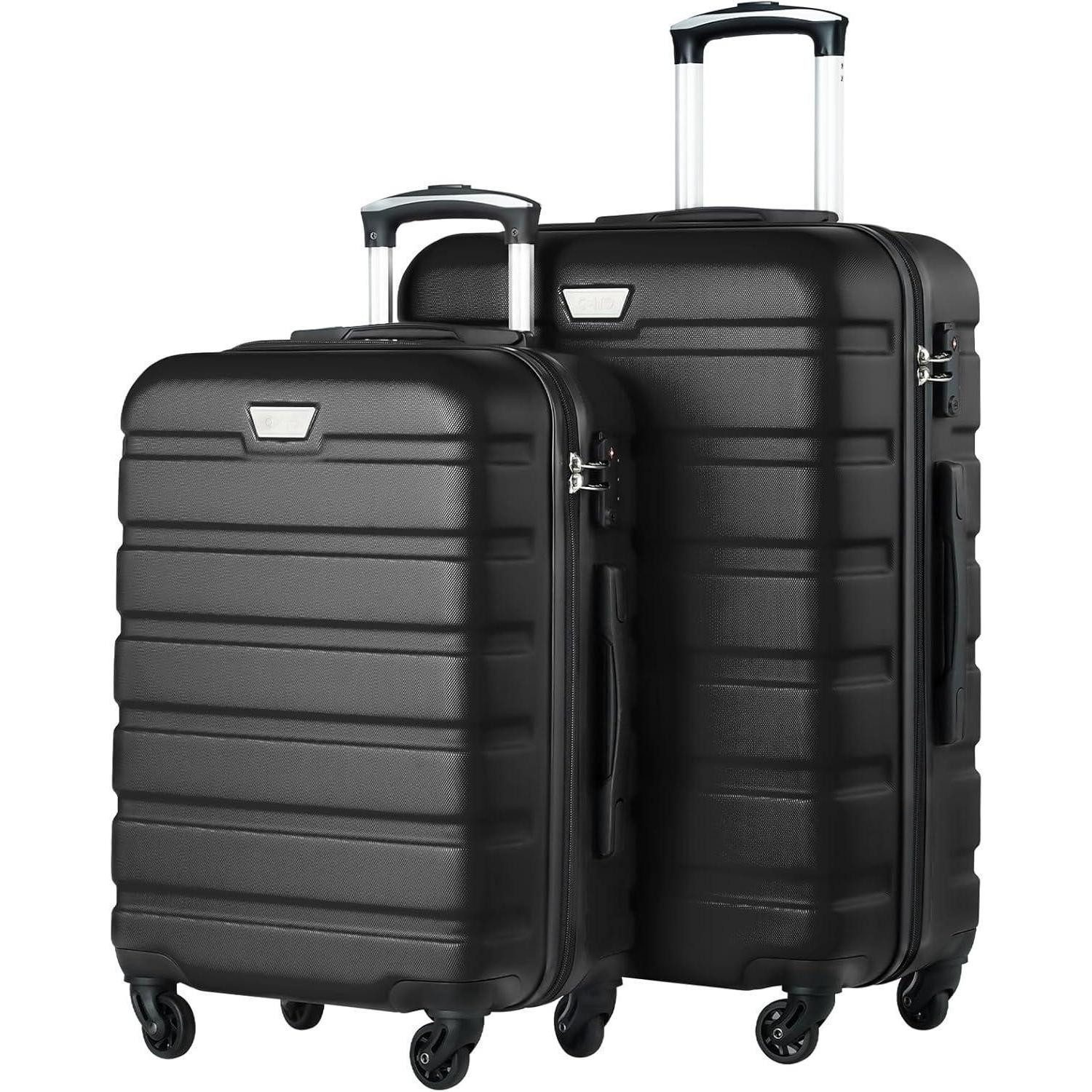 LuxusKollektion Kofferset Koffer Hartschale Trolley TSA Set-2tlg(S + M) Mondnacht Schwarz