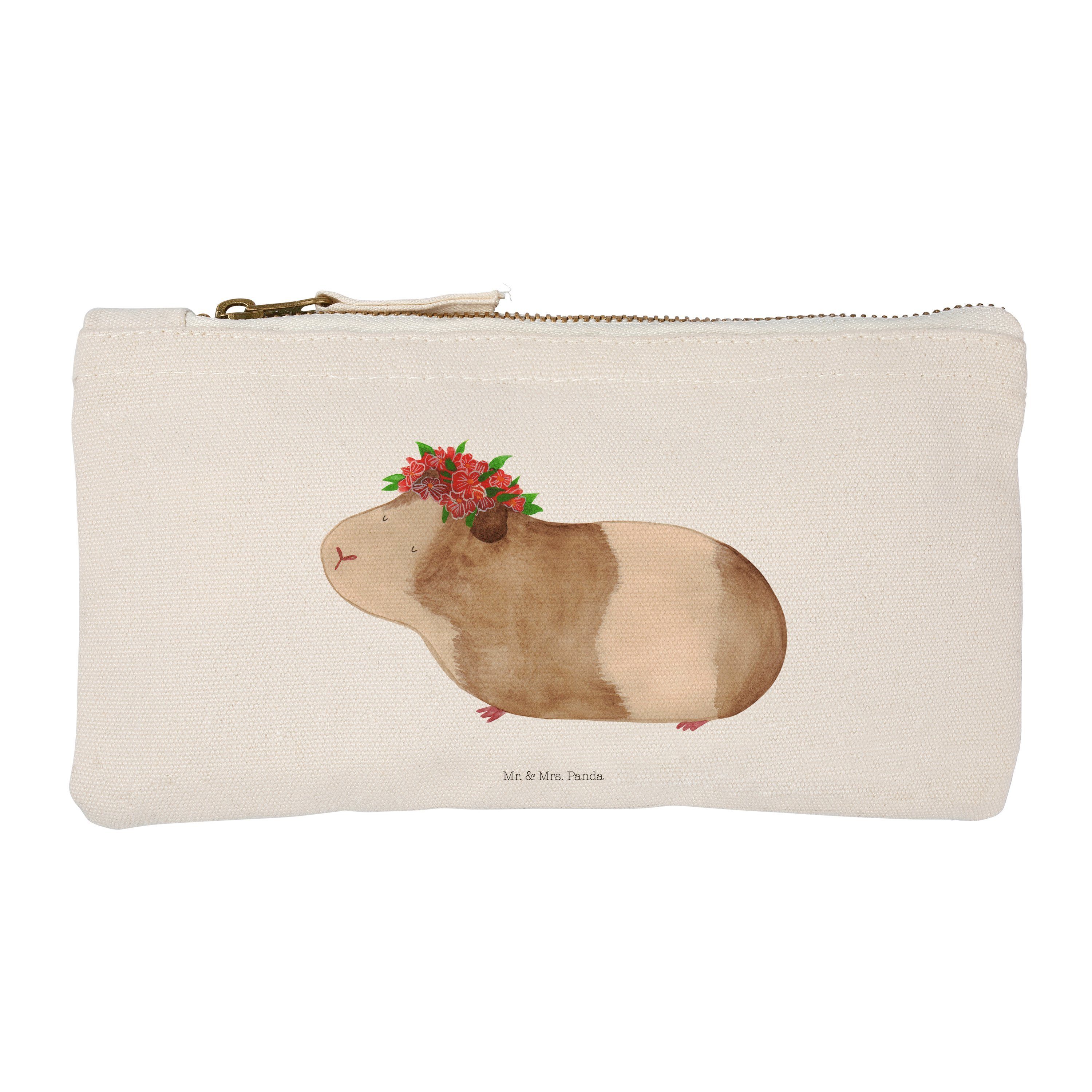Mr. & Mrs. Panda Kosmetiktasche Meerschweinchen weise - Weiß - Geschenk, Stiftemäppchen, gute Laune, (1-tlg) | Canvas-Taschen