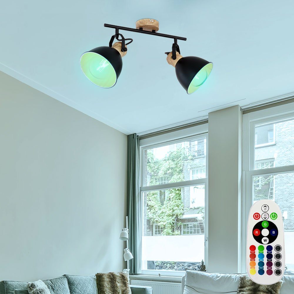 RGB LED Vintage Decken Lampe Spot Strahler beweglich Flur Lampe FERNBEDIENUNG 