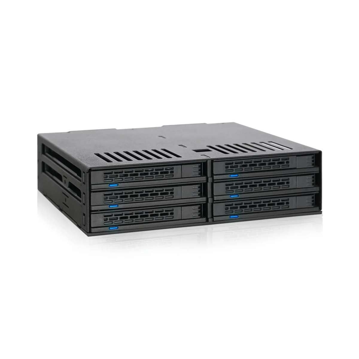 ICY DOCK Festplatten-Wechselrahmen IcyDock 6x 2.5 SATA/SAS in 1x 5.25 bay mobile rack screwless