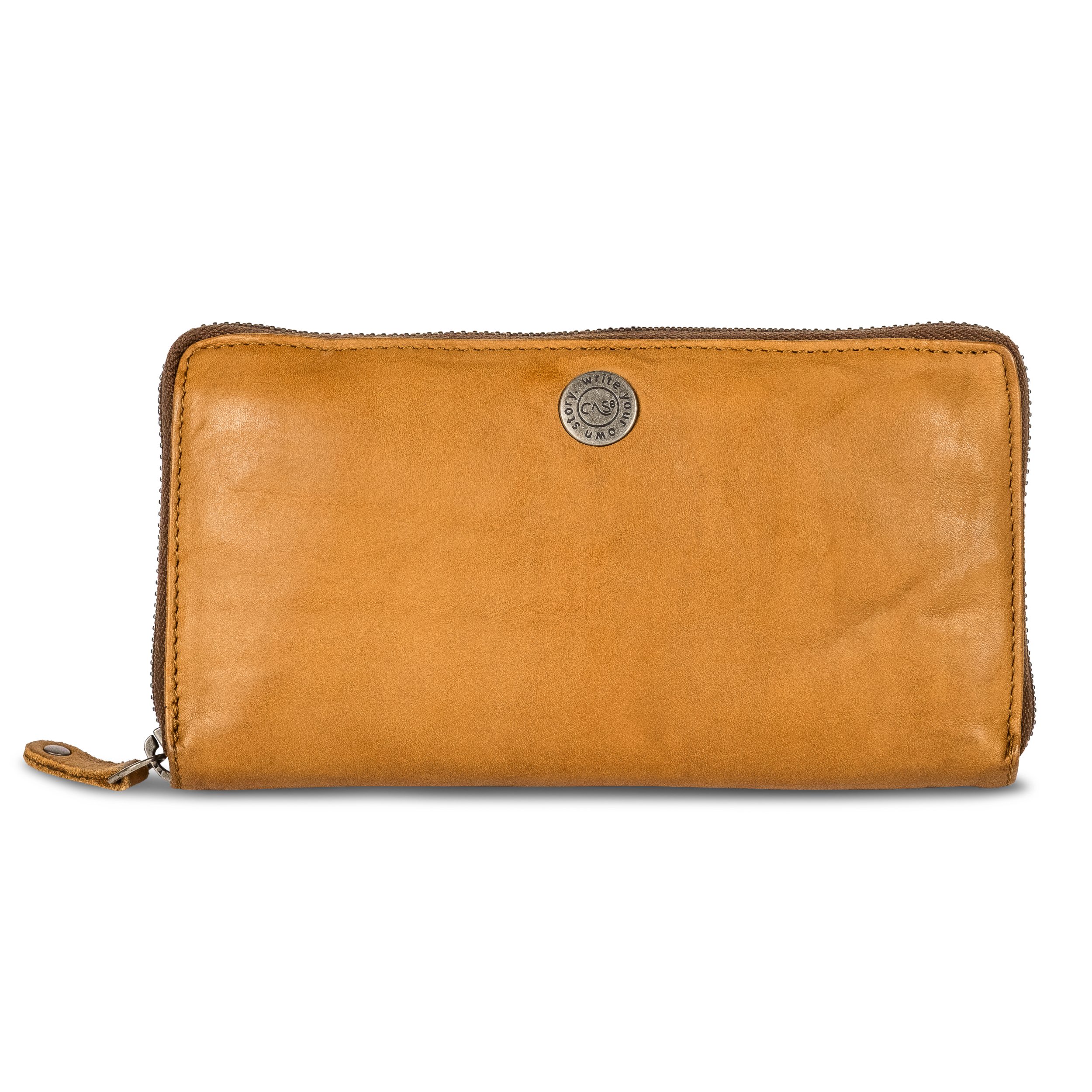 Cas8 Geldbörse Damen - Leder Portemonnaie, RFID Schutz, Portmonee für den Alltag