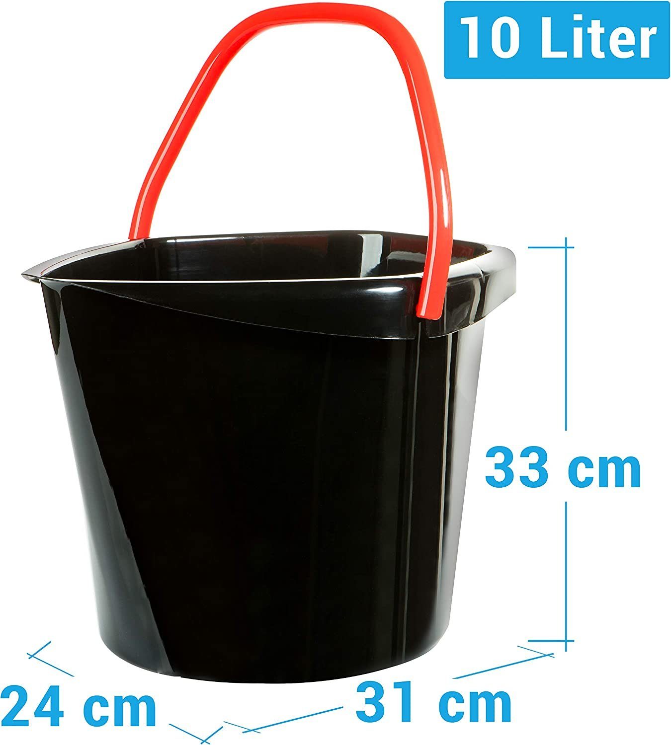 3-tlg., der Putzeimer Kunststoff Haushaltseimer Putzeimer hergestellt in aus (Spar Recycling Eimer 10 Liter), ECO, Set, EU Centi