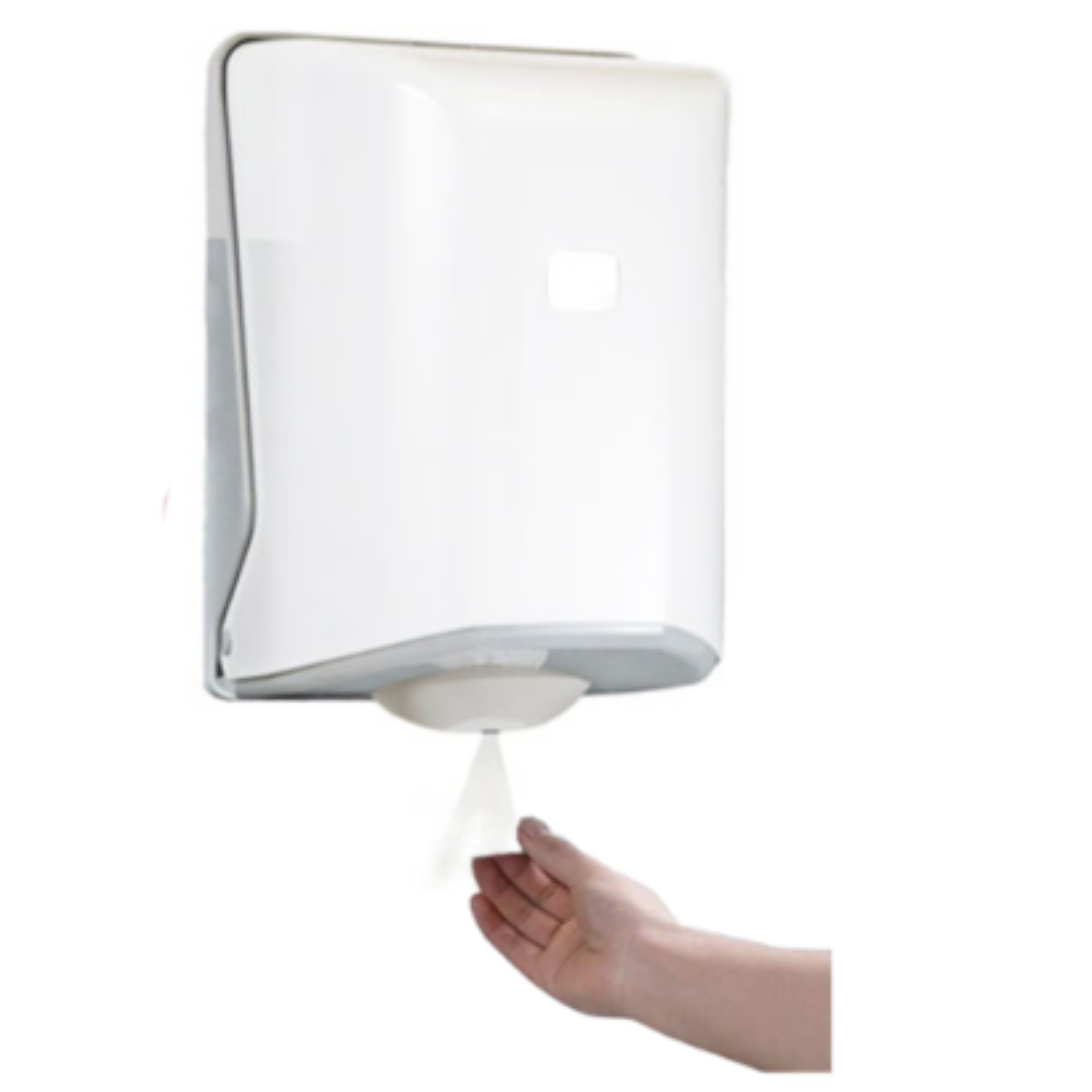 Lauroo Papierhandtuch Papierhandtuchspender Rolle – Weiß 22cm x 21cm x 31cm Kunststoff (1-St)