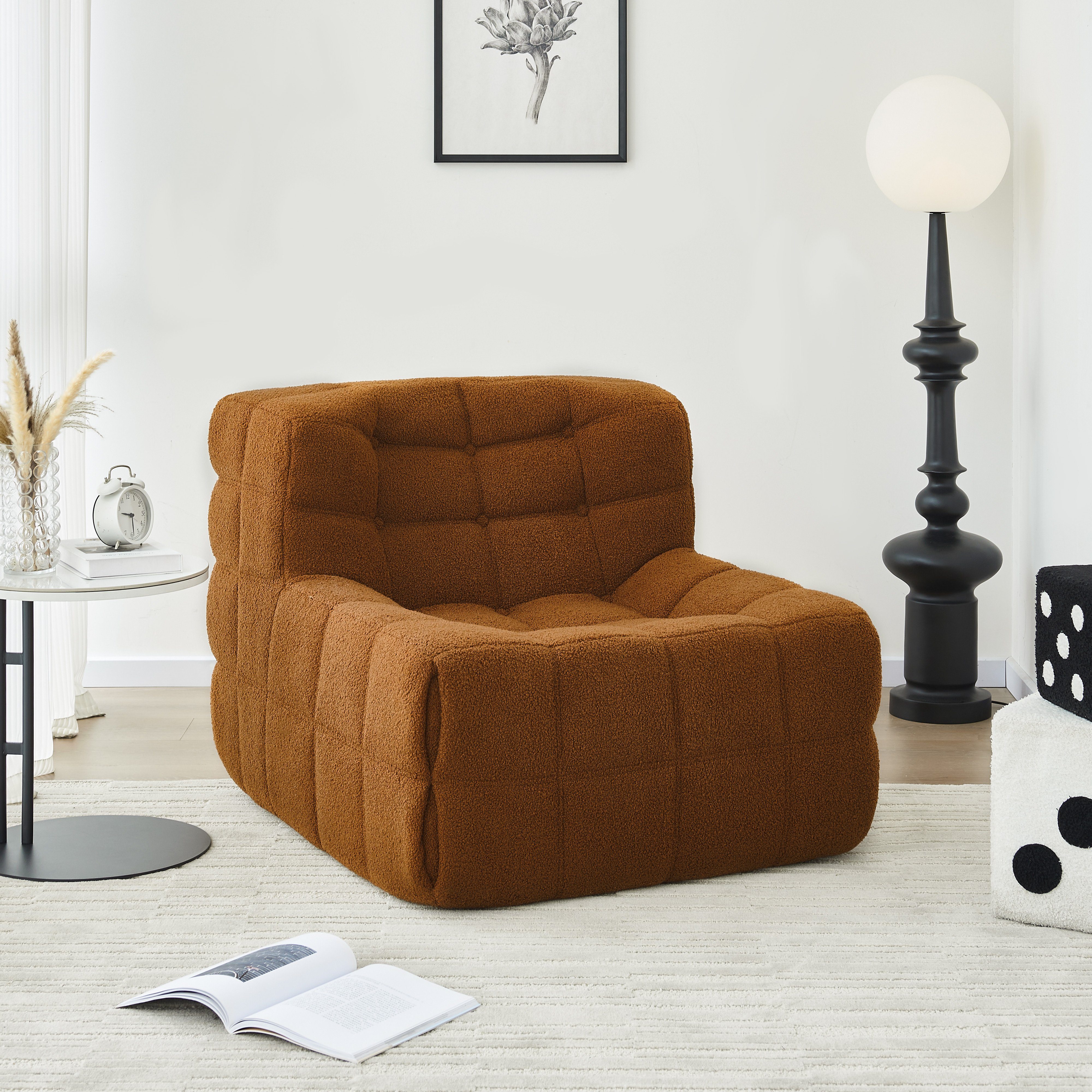 OKWISH Sitzsack Sofa Einzelsofa,Wohnzimmer Sofa (mit hoher Rückenlehne Couchsessel, für Schlafzimmer, Wohnzimmer oder Balkon)