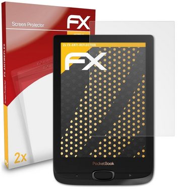 atFoliX Schutzfolie für PocketBook Basic Lux 2, (2 Folien), Entspiegelnd und stoßdämpfend