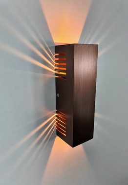 SpiceLED LED Wandleuchte Kupfer Edition, Warmweiß (2700 K), LED fest integriert, Warmweiß, 6 Watt, Lichtfarbe warmweiß, dimmbar, indirekte Beleuchtung mit Schatteneffekt, Up & Down Licht